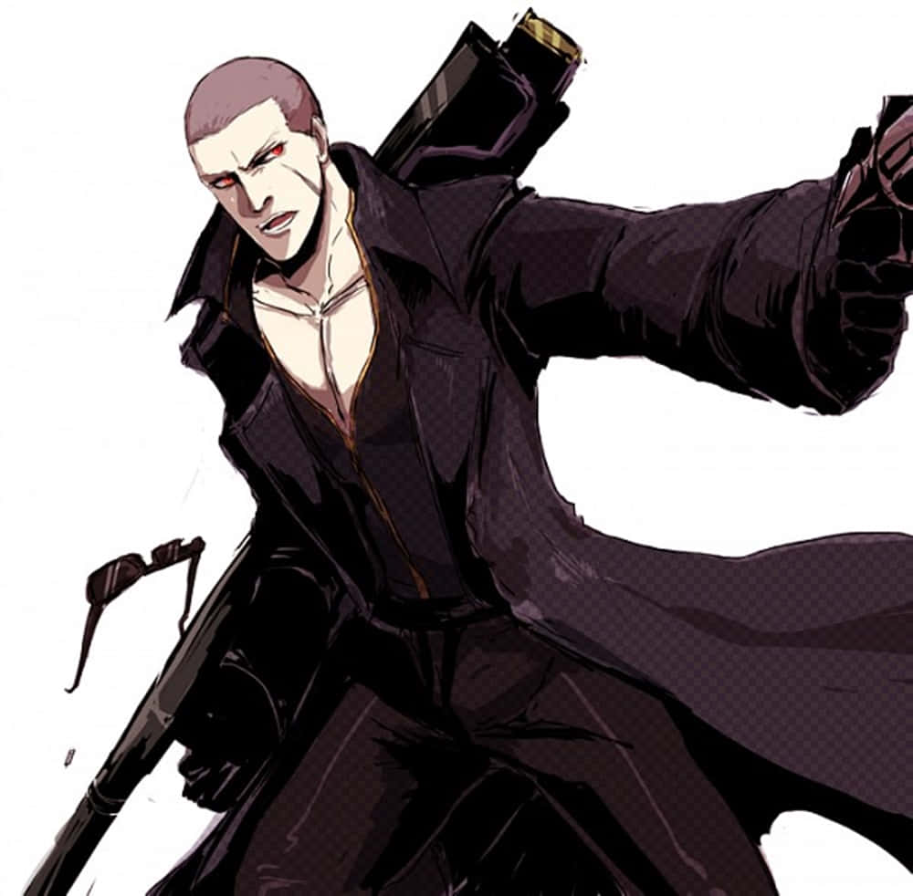 Jake Muller, bald anime assassin, black trench coat, SD Desktop Wallpaper