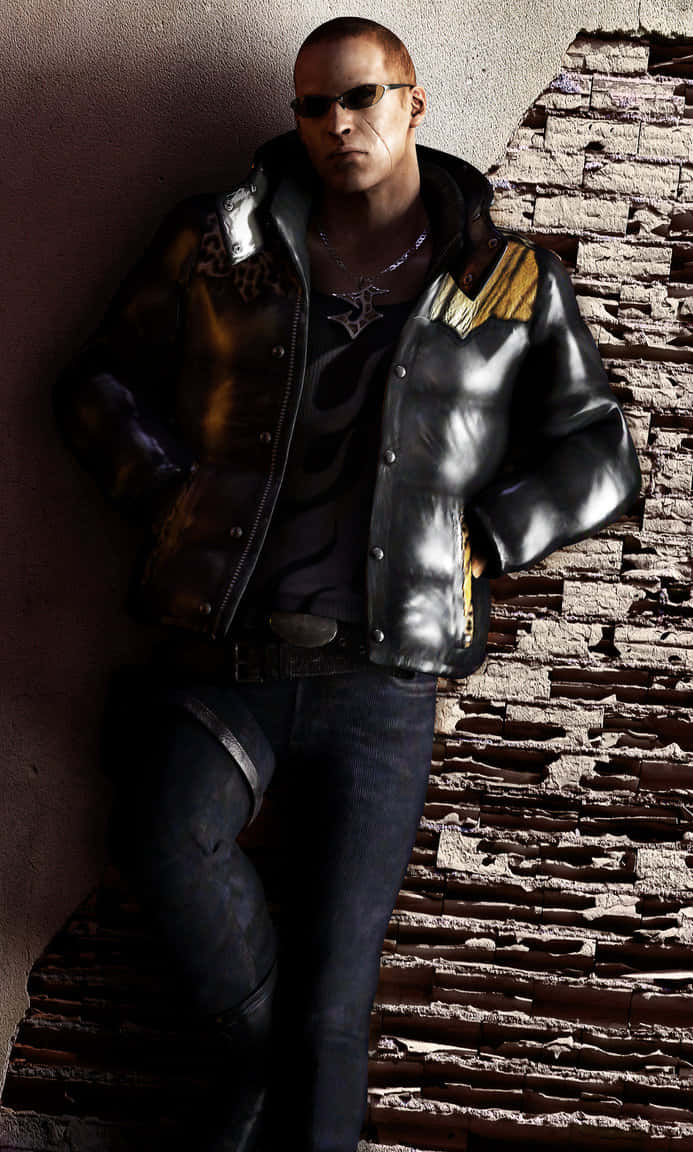 Jake Muller, sunglasses, shiny black leather jacket, SD Phone Wallpaper