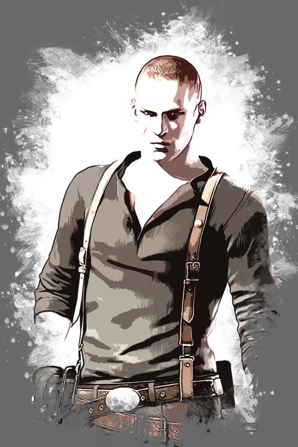Jake Muller, bald man, suspenders, SD Phone Wallpaper