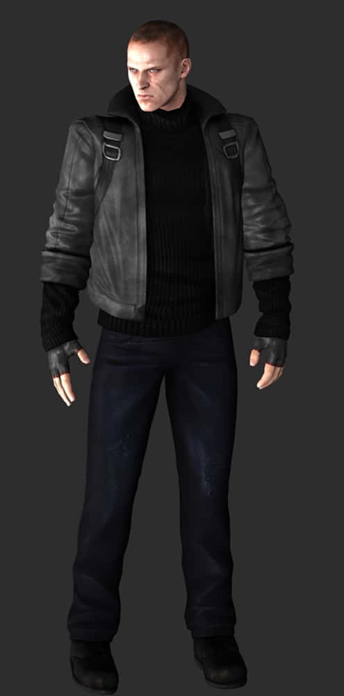 Jake Muller, dark leather jacket, black sweater, SD Phone Wallpaper