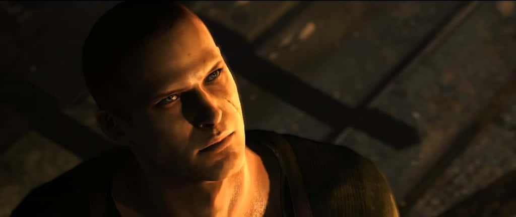 Jake Muller, intense blue eyes, dimly lit, SD Desktop Wallpaper