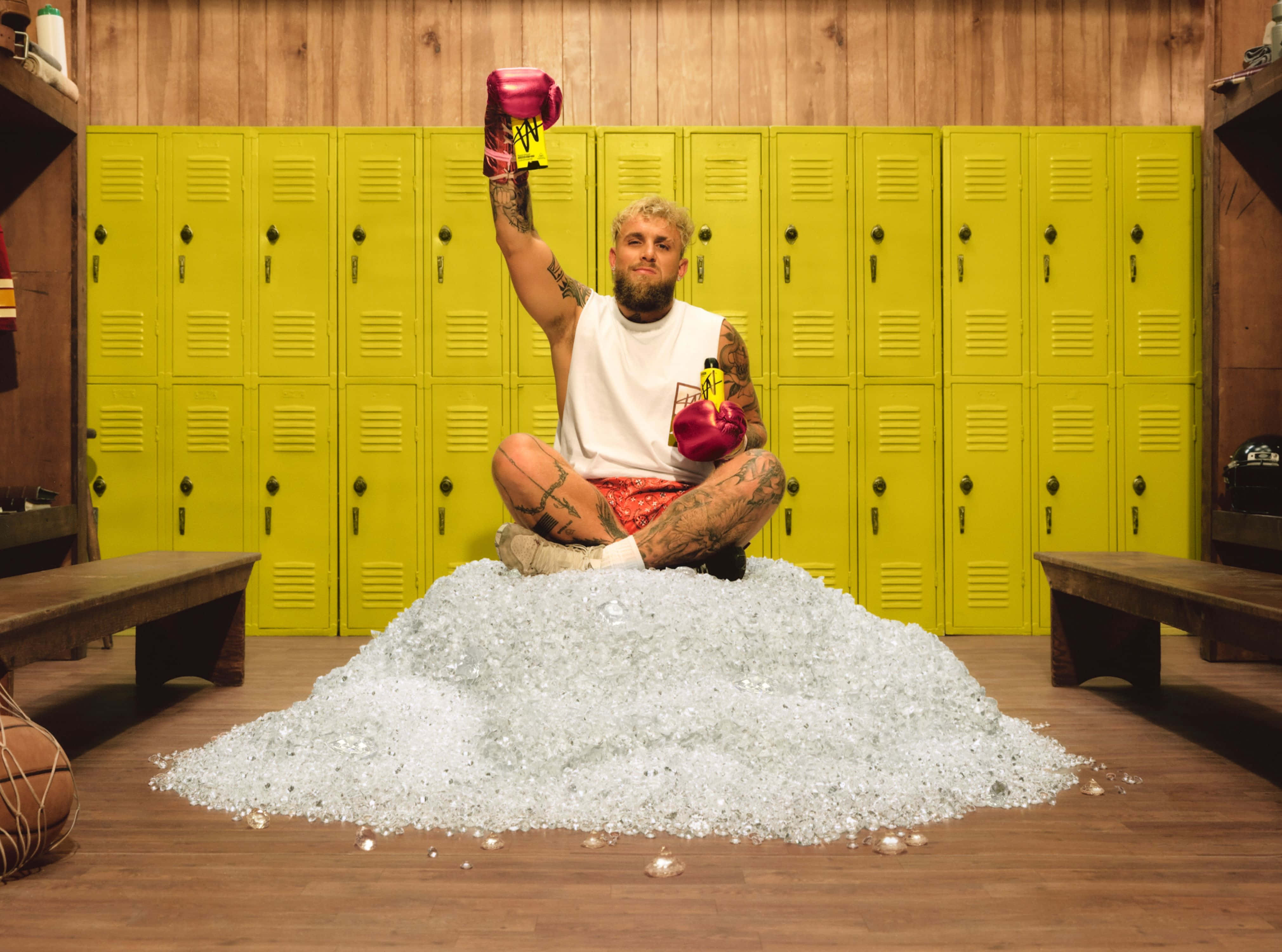 Jake Paul, victory pose, locker room, 4K Desktop Wallpaper