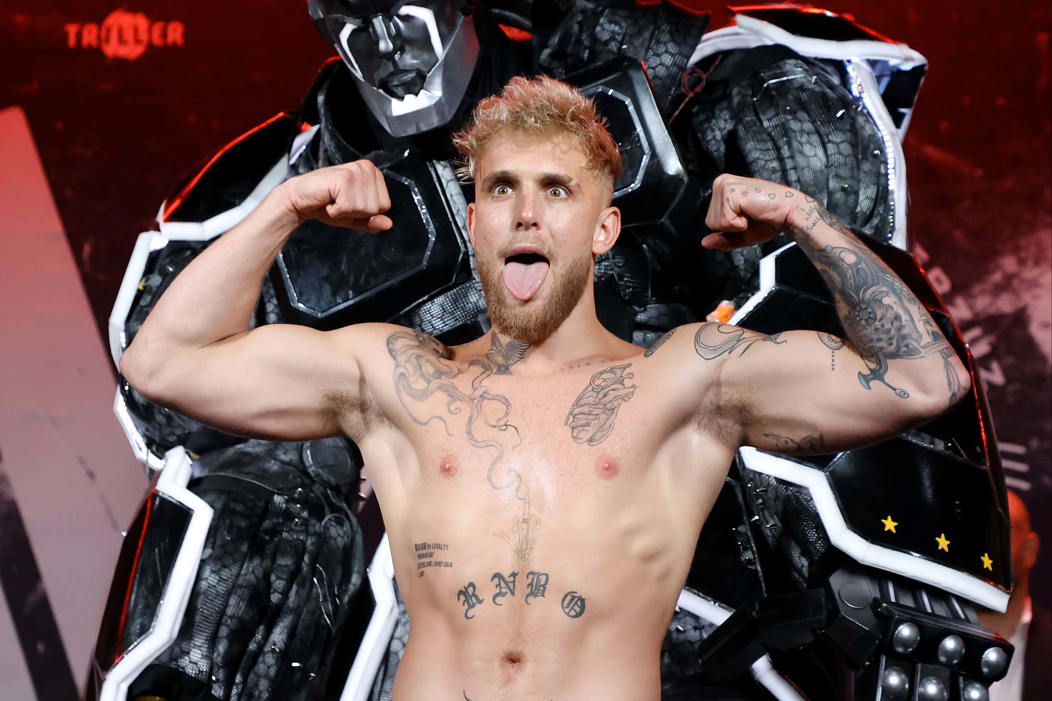 Jake Paul, robot costume, black and white robot, 2K Desktop Wallpaper