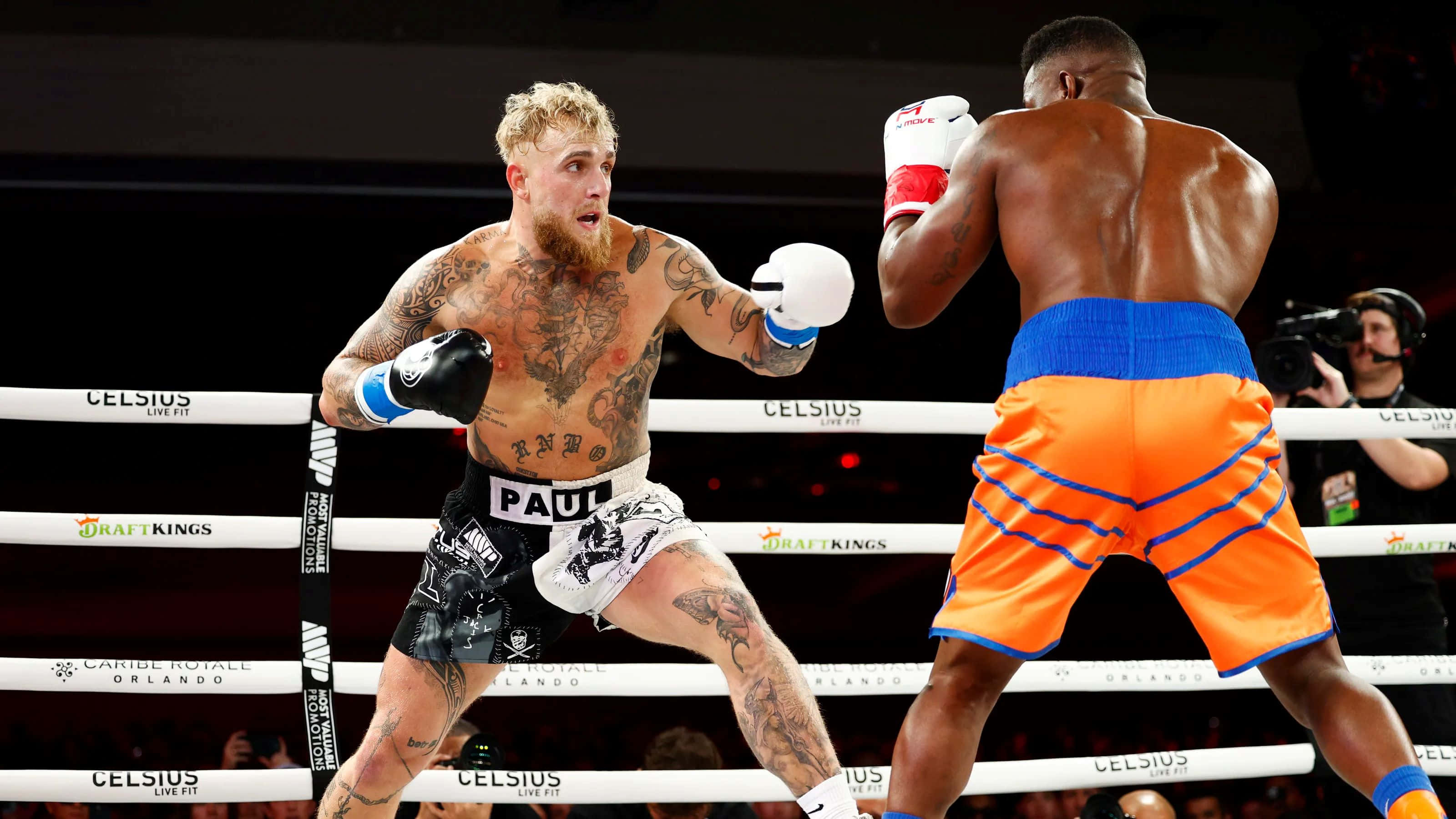 Jake Paul, boxing match, black trunks, 2K Desktop Wallpaper