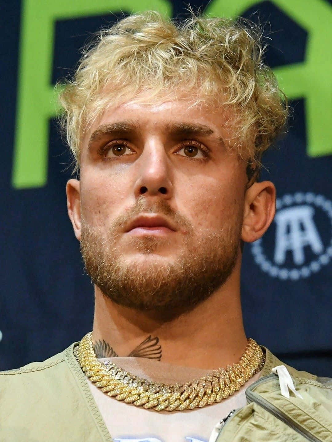 Jake Paul, gold chain necklace, curly blonde hair, HD Phone Wallpaper