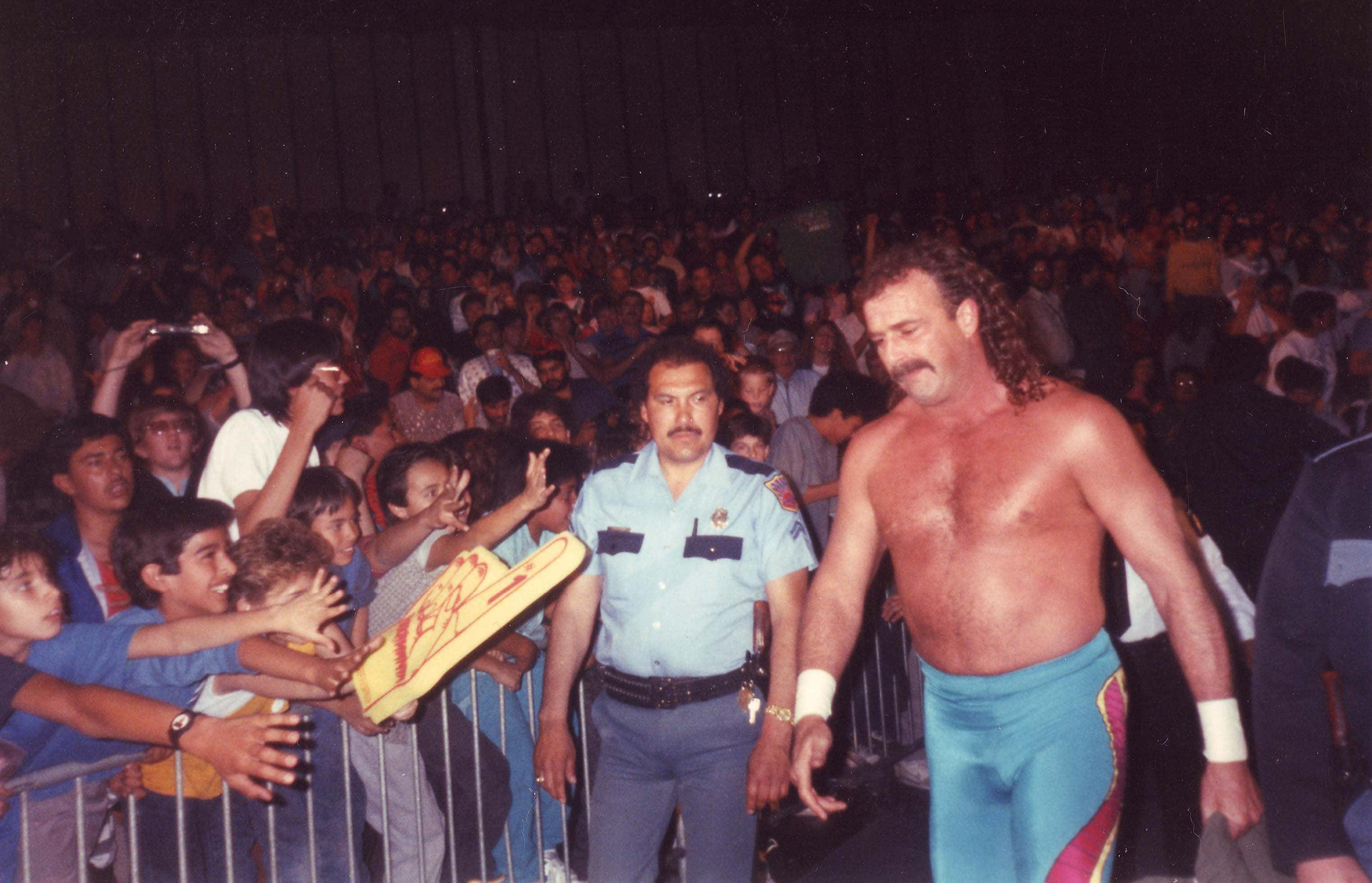 Jake Roberts, late 1980s, blue trunks, 2K Desktop Wallpaper