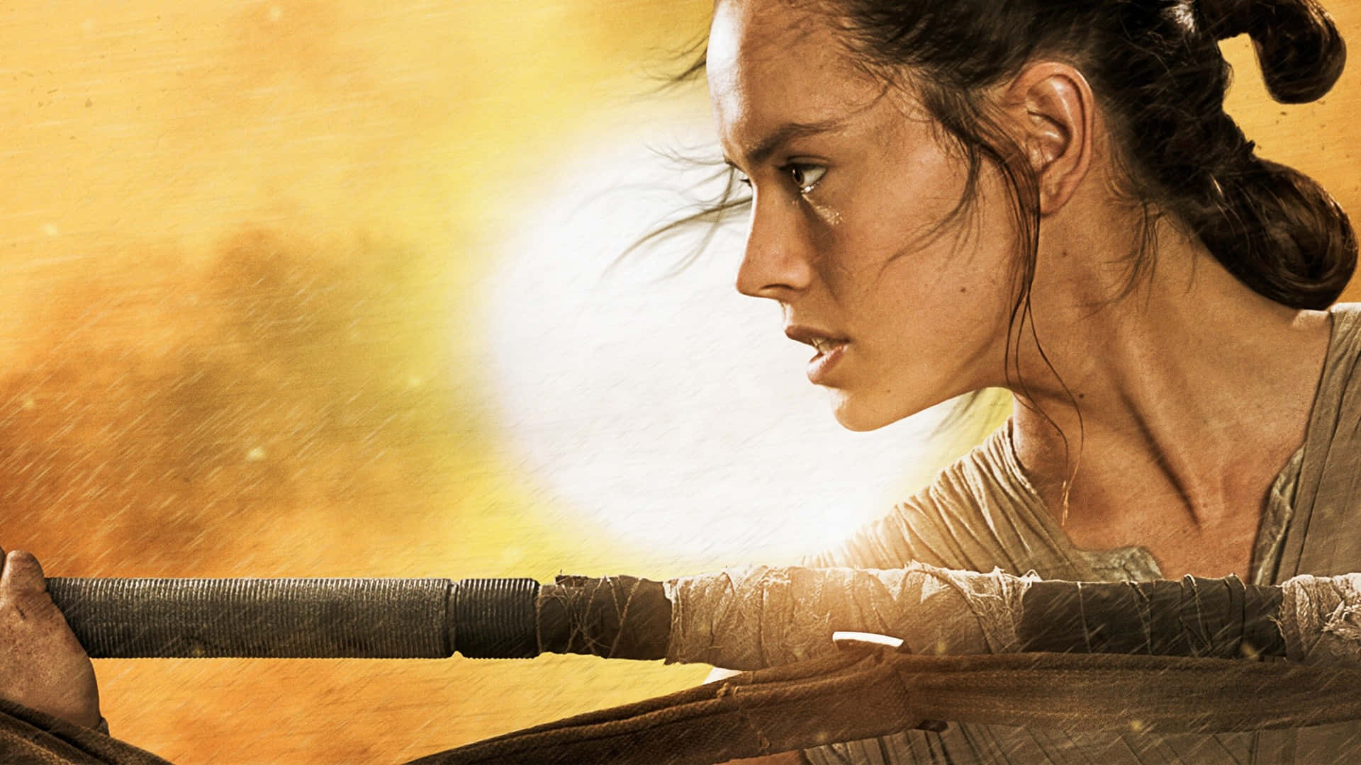 Jakku, desert landscape, warrior woman, Full HD Desktop Wallpaper