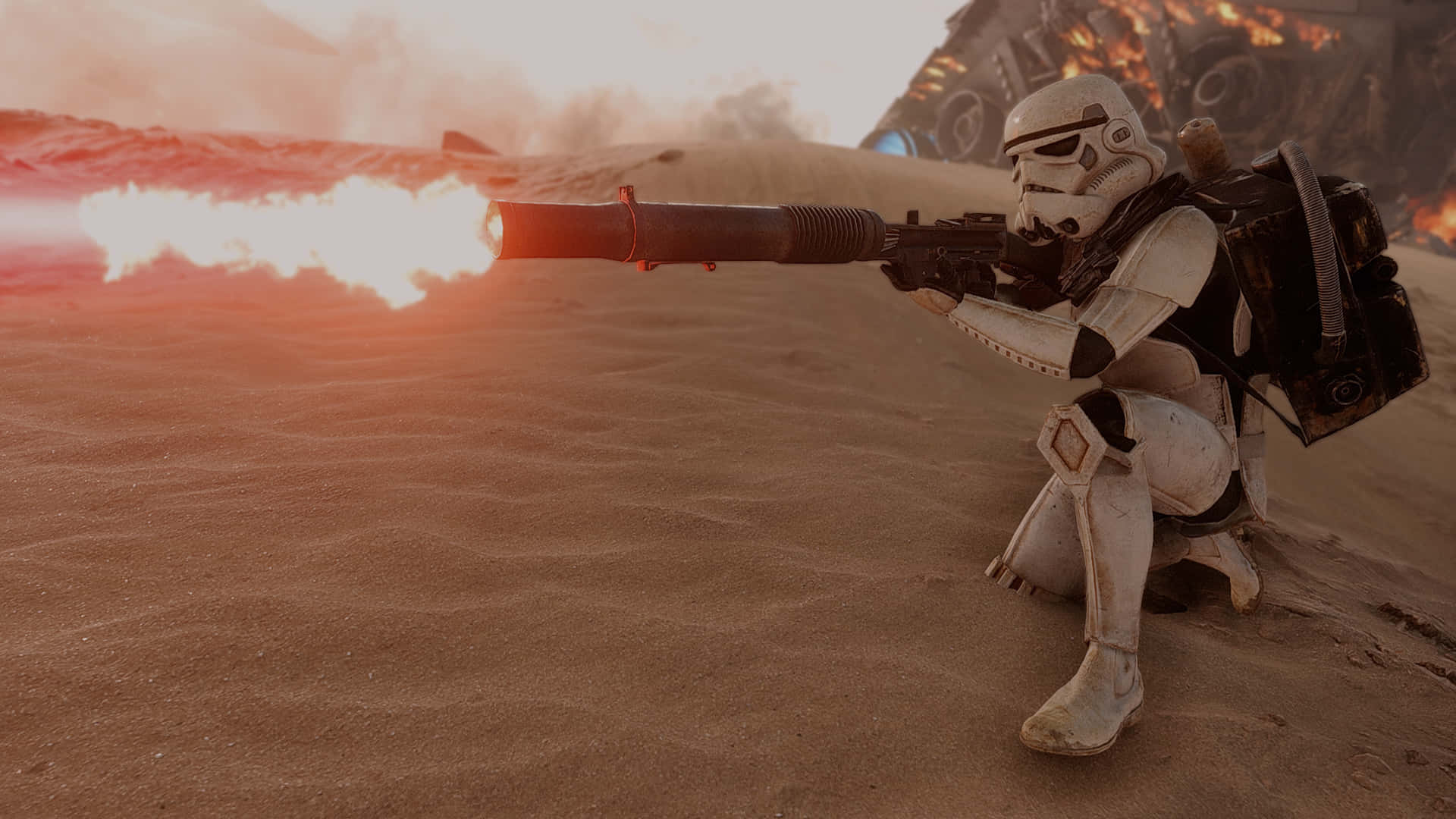 Jakku, stormtrooper, blaster, Full HD Desktop Wallpaper