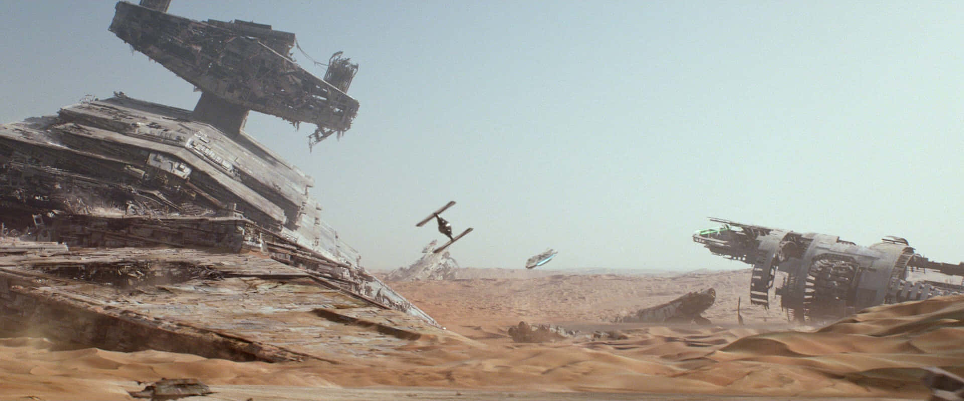 Jakku, Sunset, Desert Landscape, Full HD Desktop Wallpaper