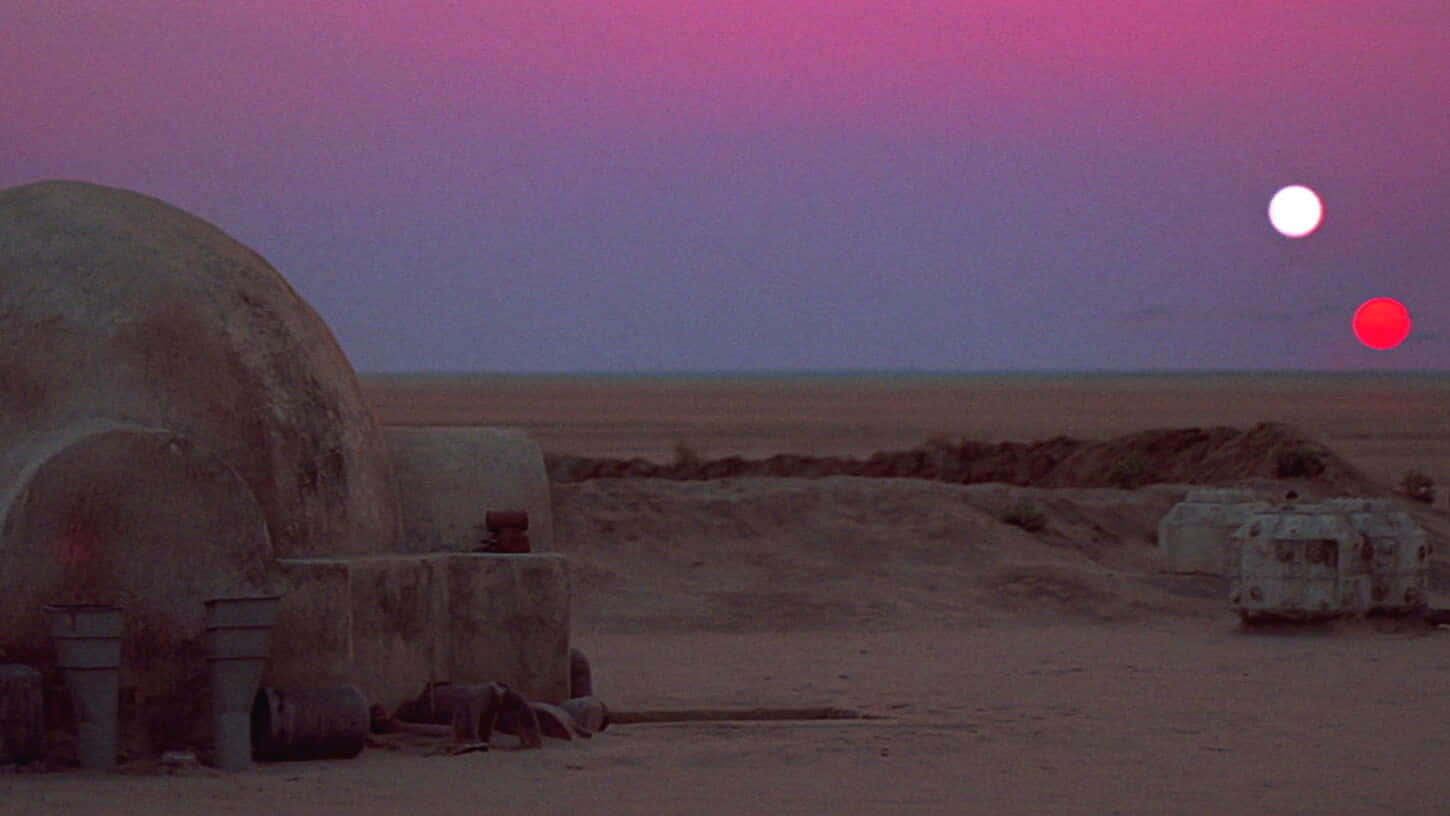 Jakku, twilight, two suns, HD Desktop Wallpaper