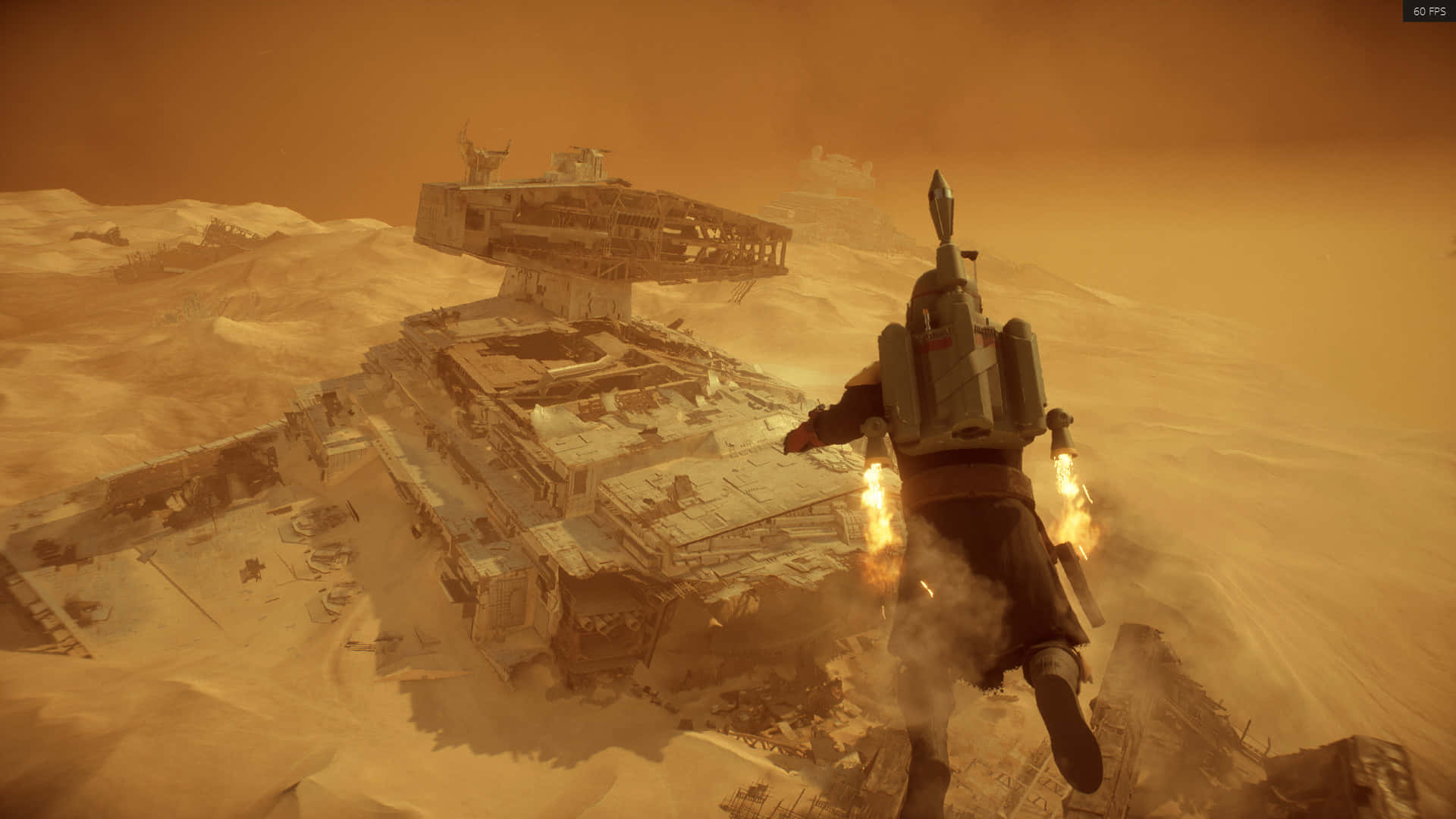 Jakku, desert landscape, crashed spaceship, Full HD Desktop Wallpaper