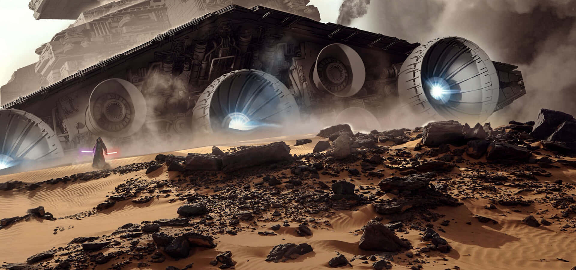Jakku, desert planet, lone figure, Full HD Desktop Wallpaper