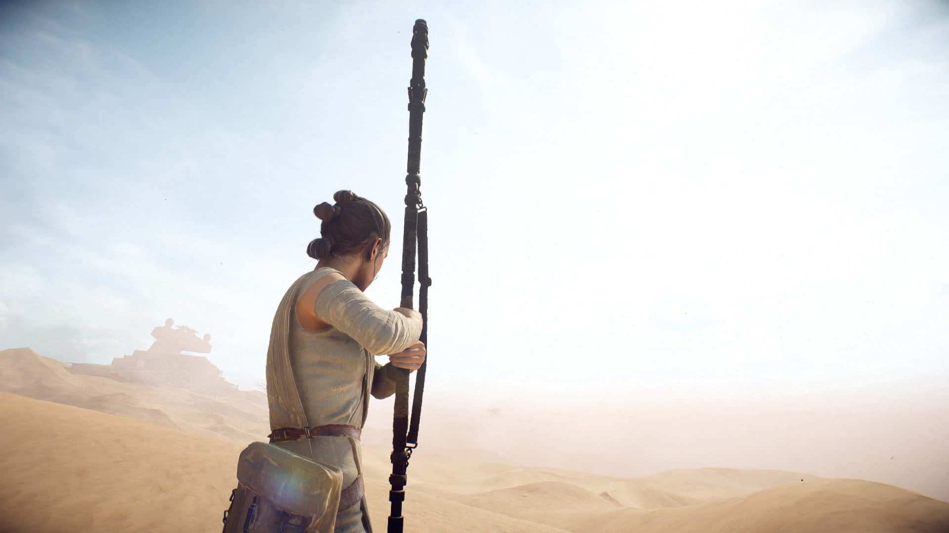 Jakku, sunrise, vast desert landscape, Full HD Desktop Wallpaper