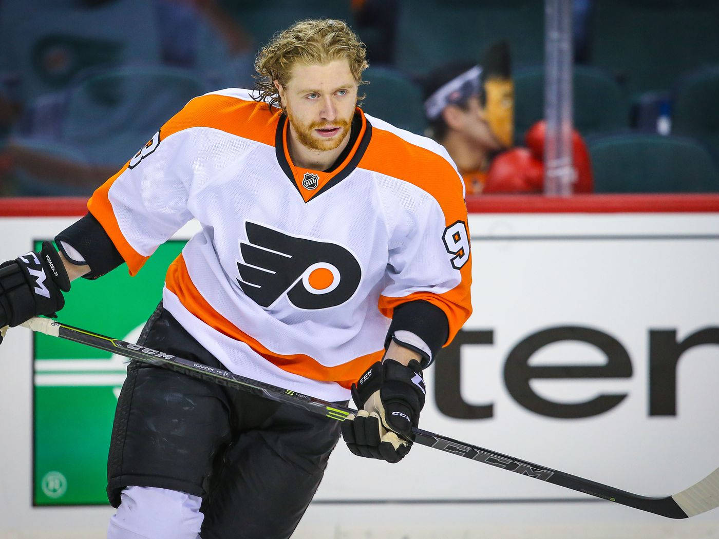 Jakub Voracek, white and orange jersey, number 9, HD Desktop Wallpaper