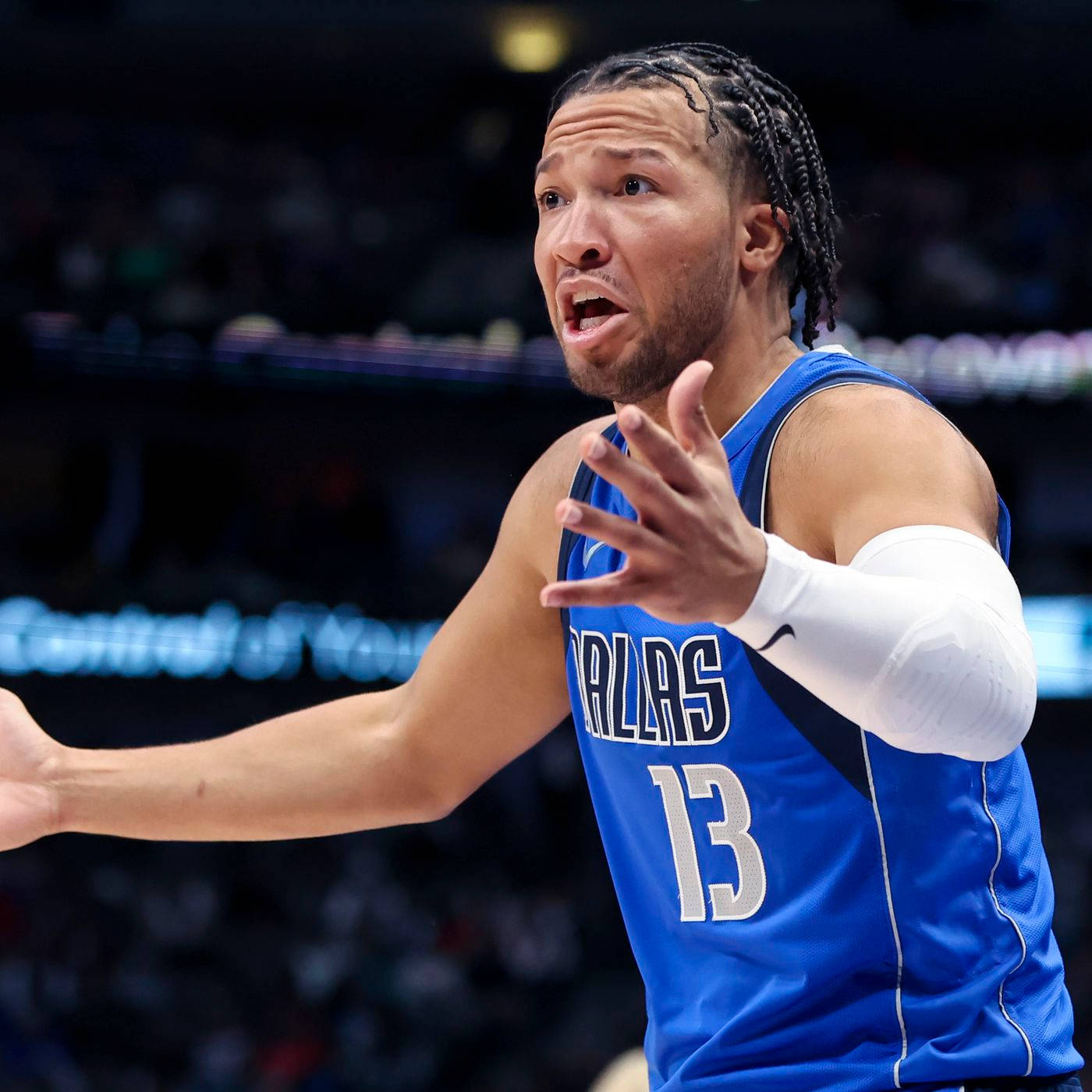 Jalen Brunson, blue Dallas jersey, number 13, HD Desktop Wallpaper