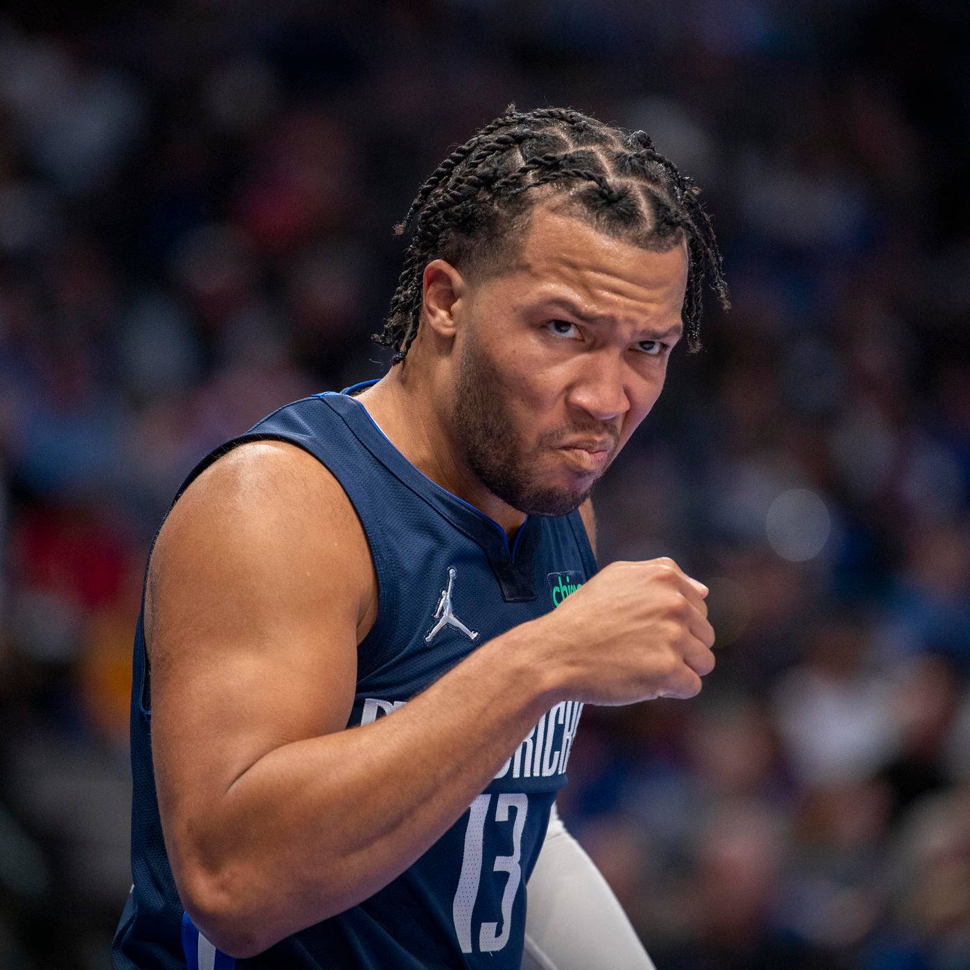 Jalen Brunson, number 13, blue jersey, HD Desktop Wallpaper