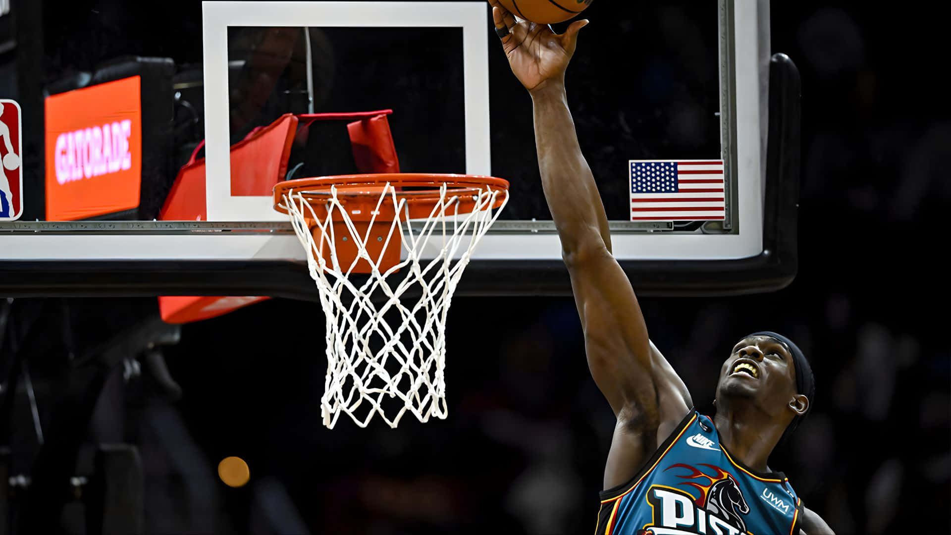 Jalen Duren, dunk, blue jersey, Full HD Desktop Wallpaper