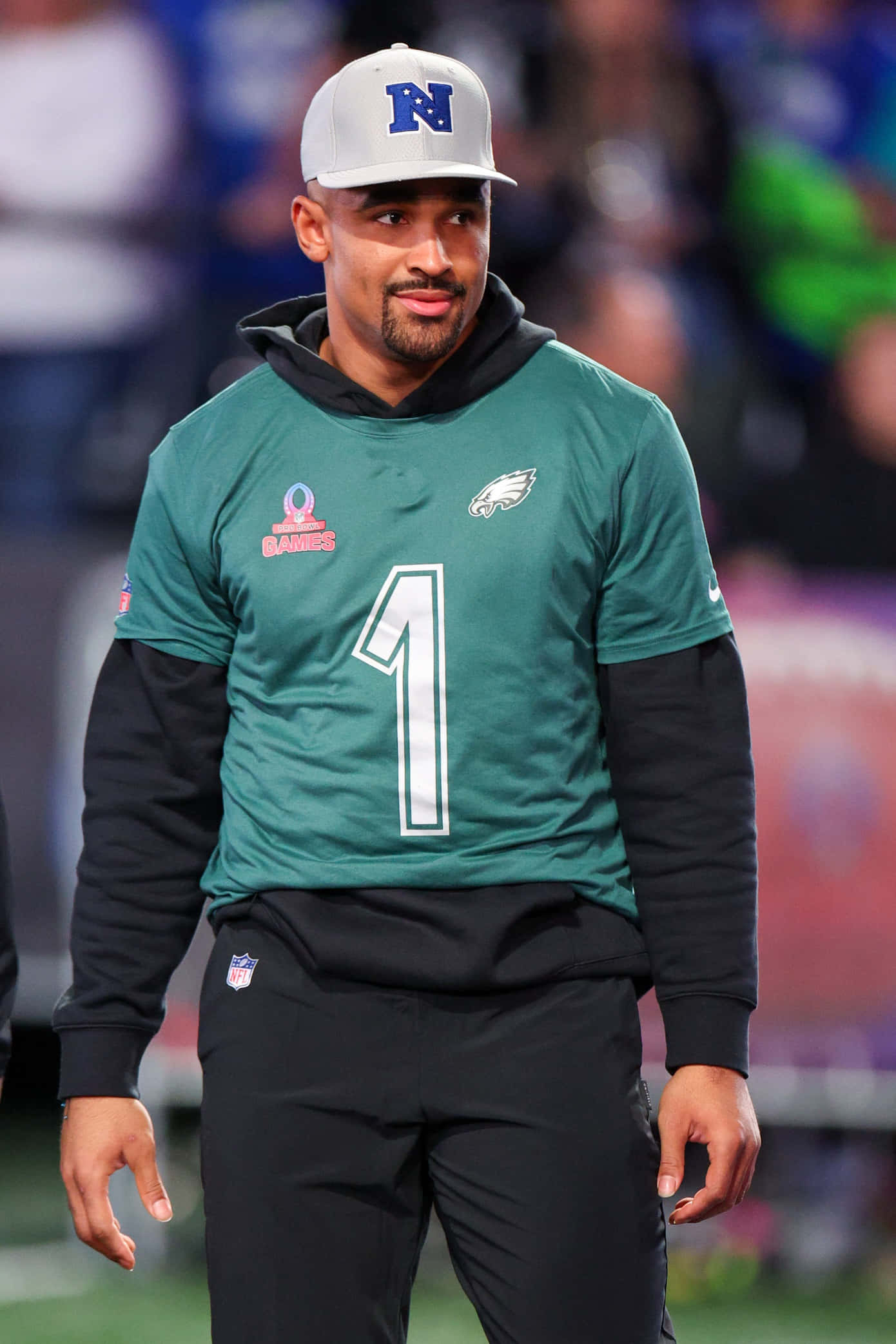Jalen Hurts, Eagles, green jersey, Full HD Phone Wallpaper
