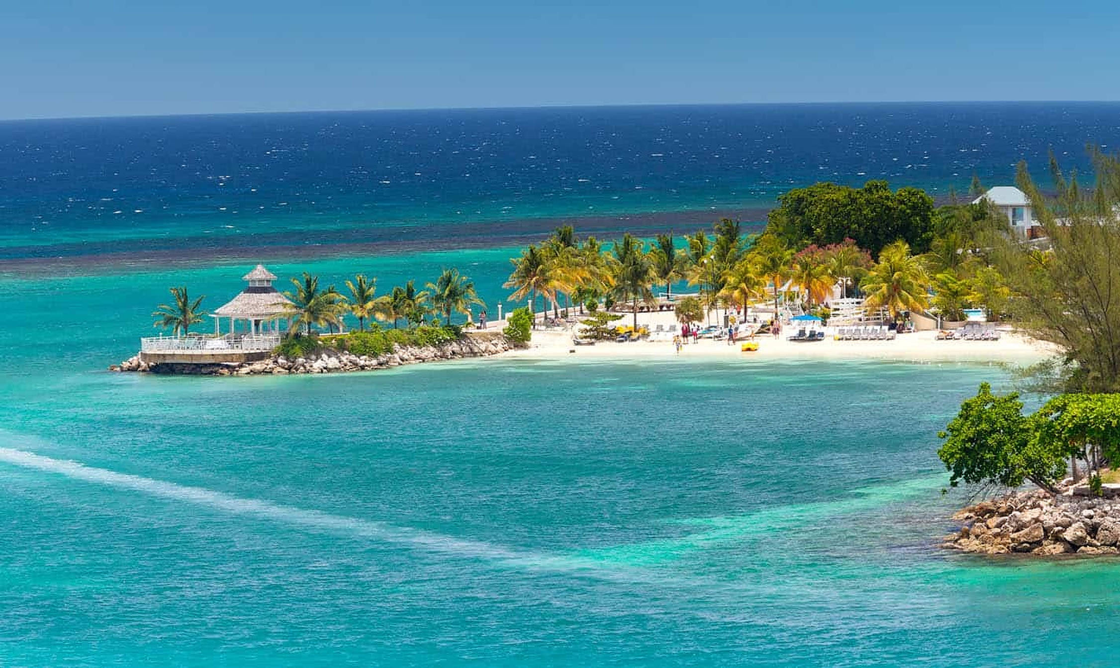 Jamaica, turquoise waters, white sandy beach, Full HD Desktop Wallpaper