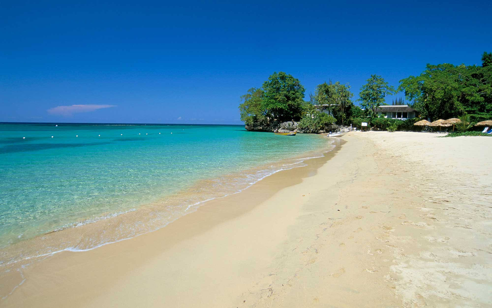 Jamaica Beach, shoreline, turquoise waters, Full HD Desktop Wallpaper
