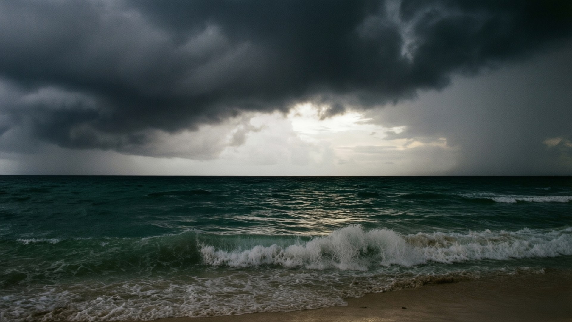 Jamaica Beach, storm, dark storm clouds, Full HD Desktop Wallpaper