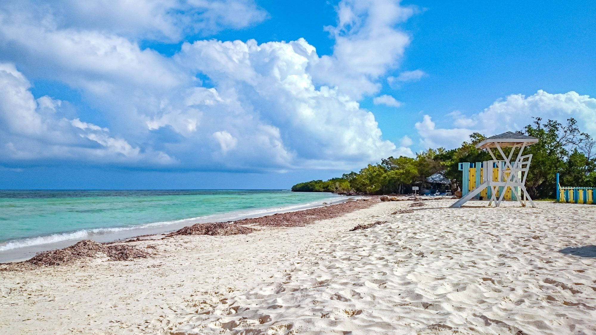 Jamaica White Beach, turquoise waters, white sand, Full HD Desktop Wallpaper