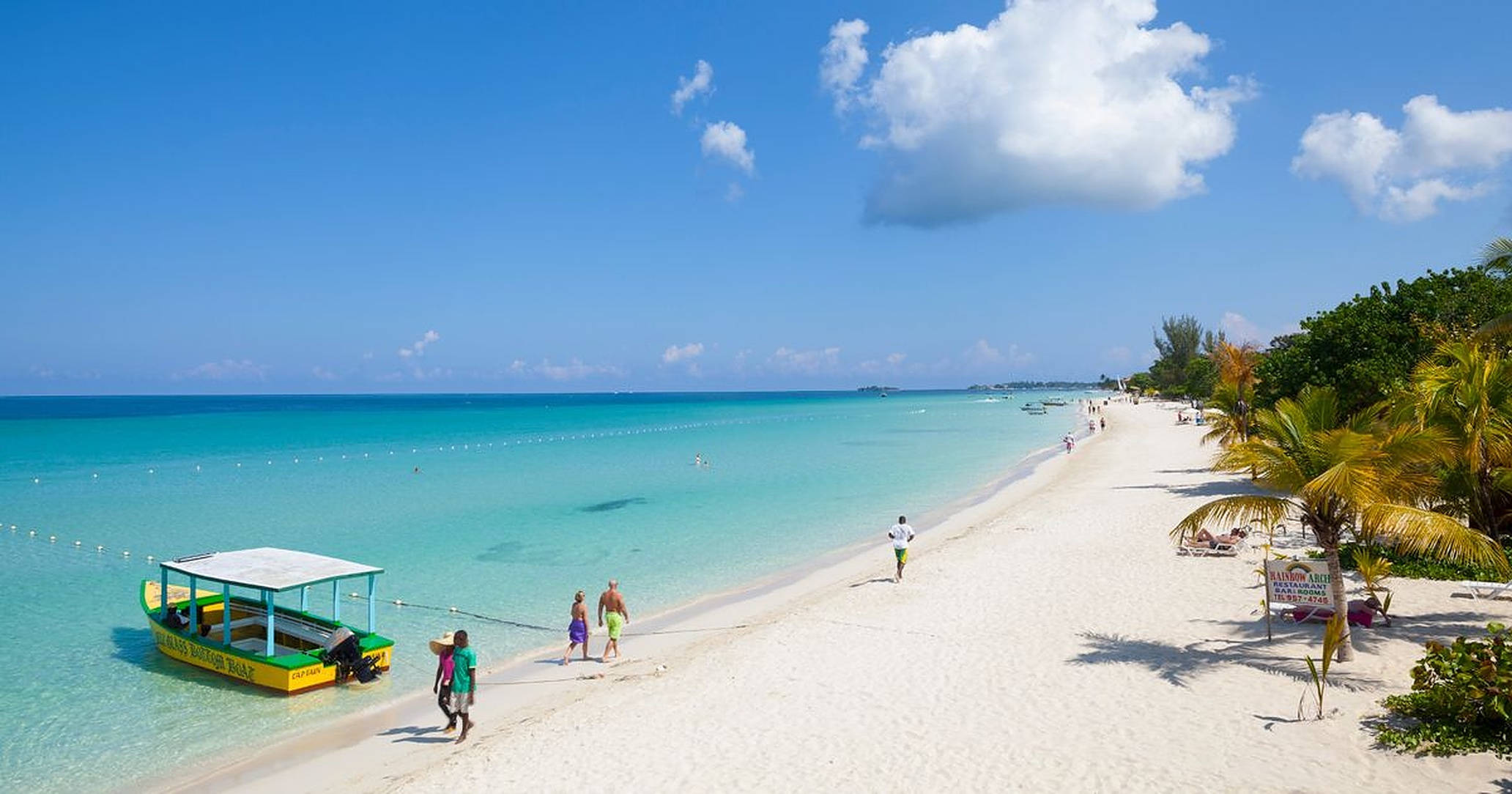 Jamaica Beach, turquoise waters, white sand, Full HD Desktop Wallpaper