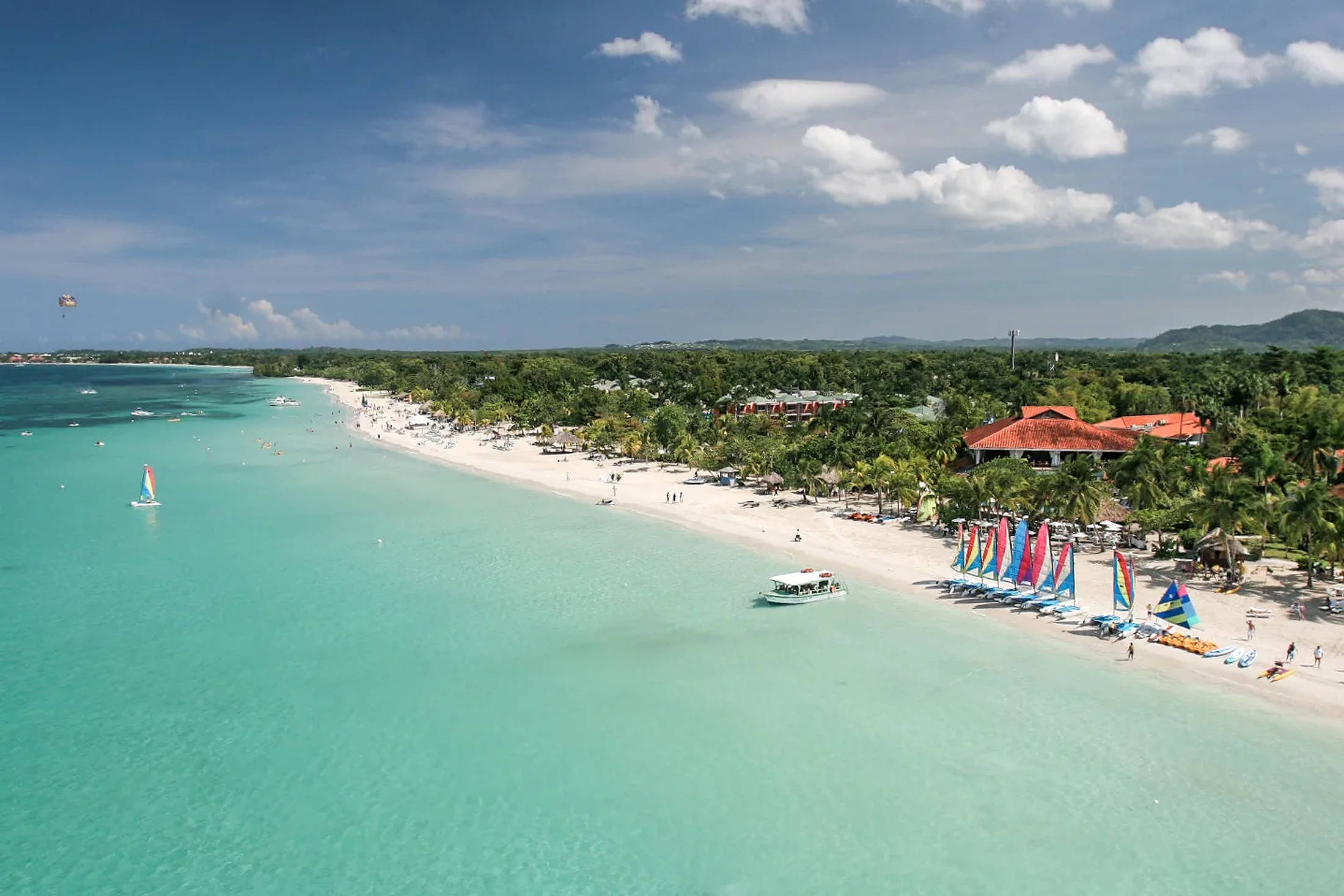 Teal Jamaica Beach, turquoise beach, white sand, Full HD Desktop Wallpaper