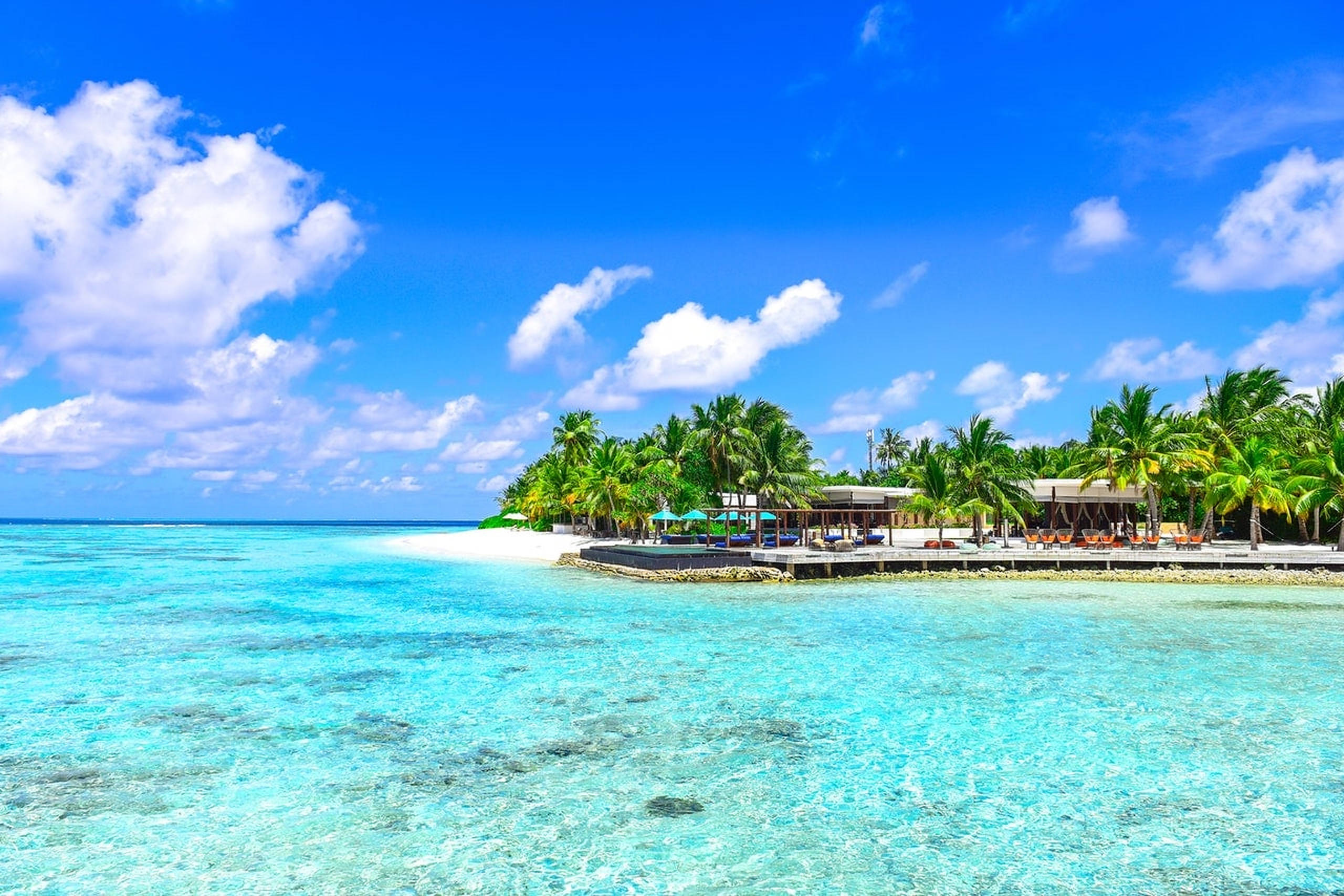 Jamaica Beach, turquoise waters, white sand beach, 2K Desktop Wallpaper