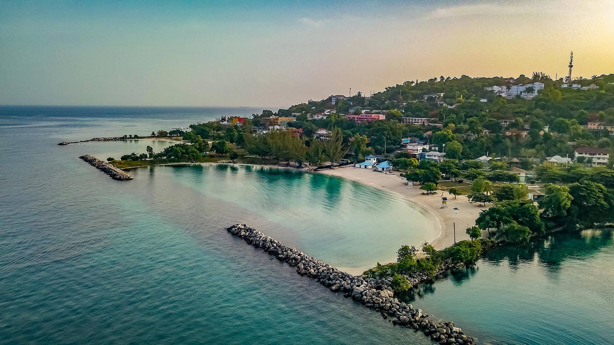 Jamaica Beach, turquoise waters, sandy beach, Full HD Desktop Wallpaper