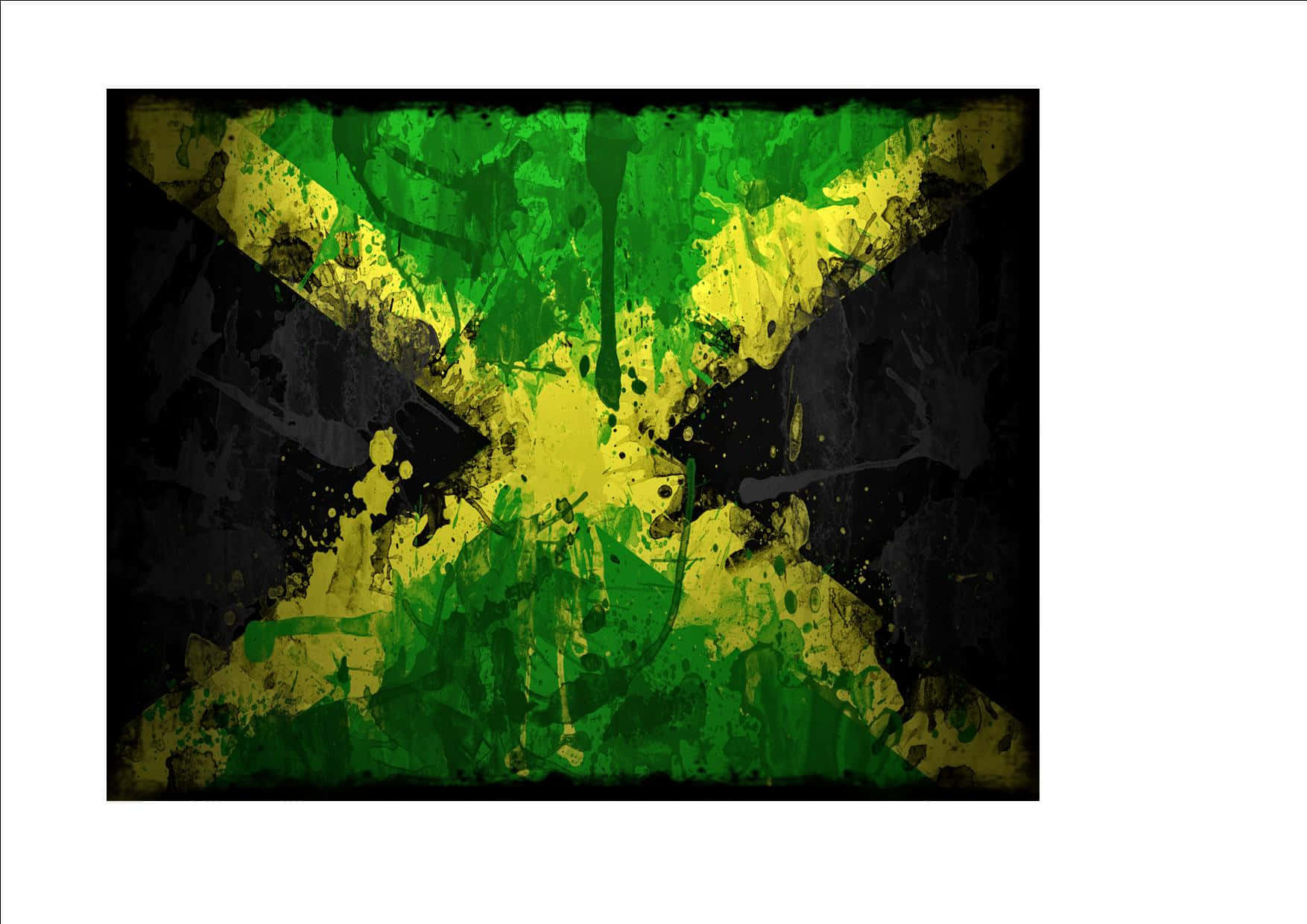 Jamaica Flag, grunge, green, HD Desktop Wallpaper