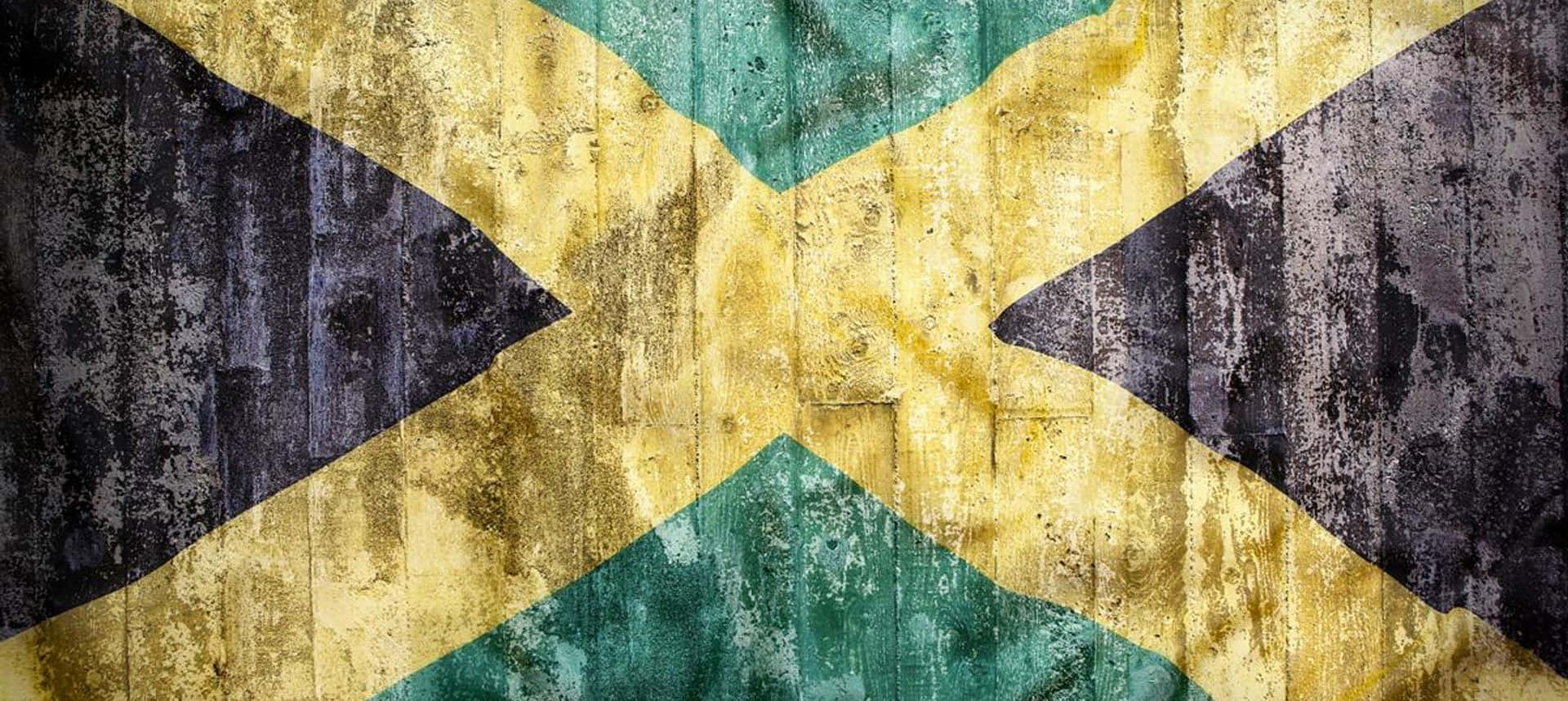 Jamaica Flag, weathered yellow green, black, Full HD Desktop Wallpaper