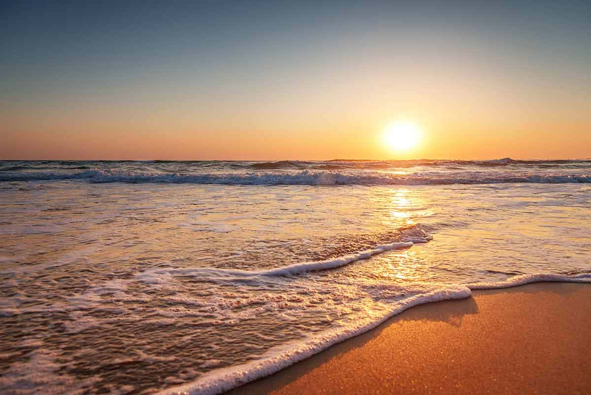 Jamaican Beach, golden sunset, warm sand, SD Desktop Wallpaper