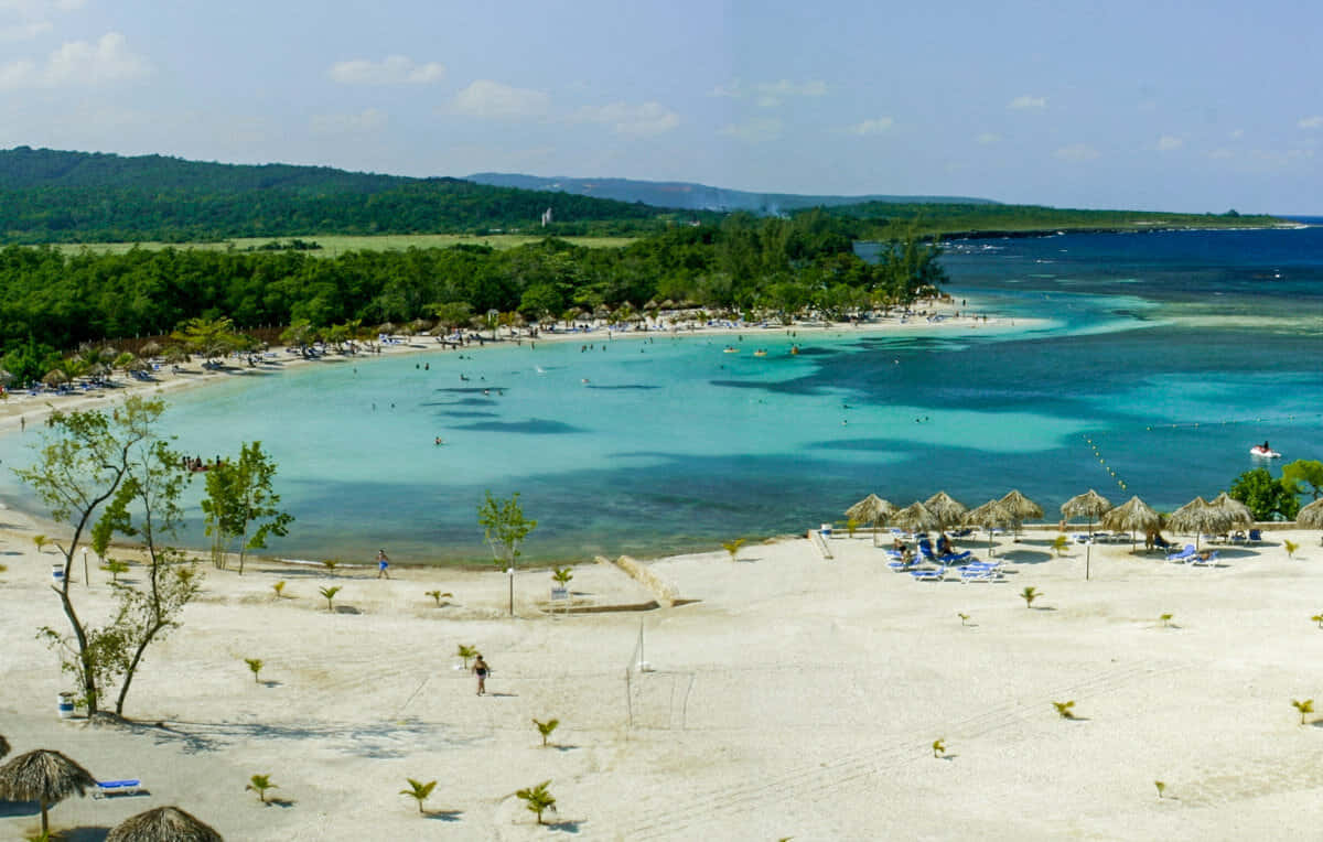 Jamaican Beach, turquoise waters, white sand, SD Desktop Wallpaper