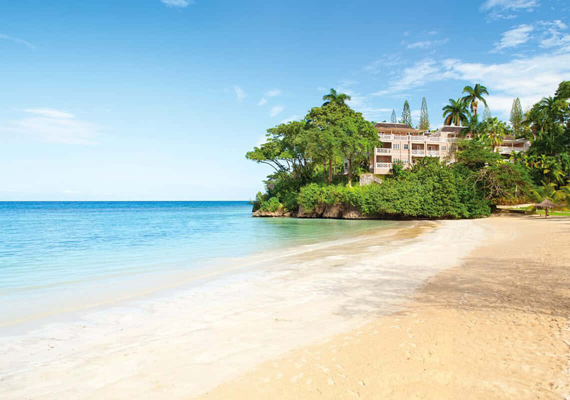 Jamaican Beach, turquoise waters, golden sand, SD Desktop Wallpaper