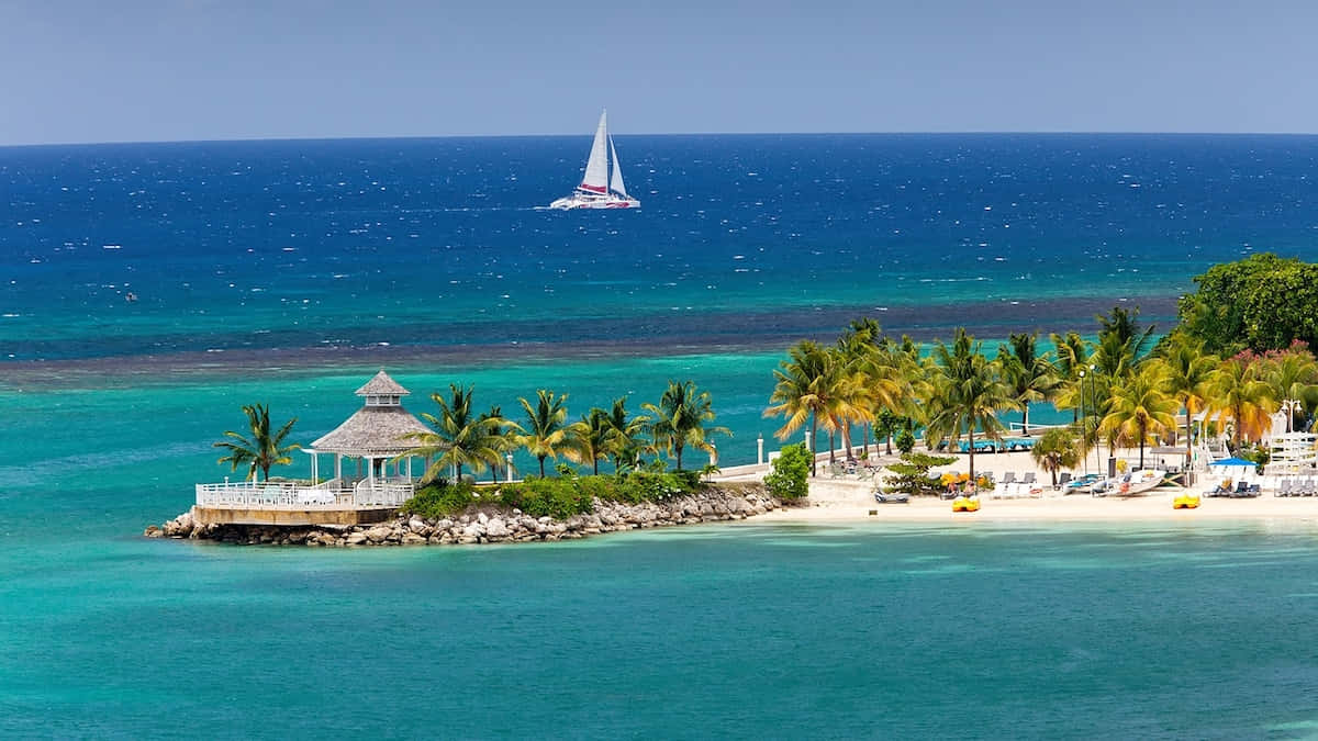 Jamaican Island, turquoise waters, tropical island, SD Desktop Wallpaper