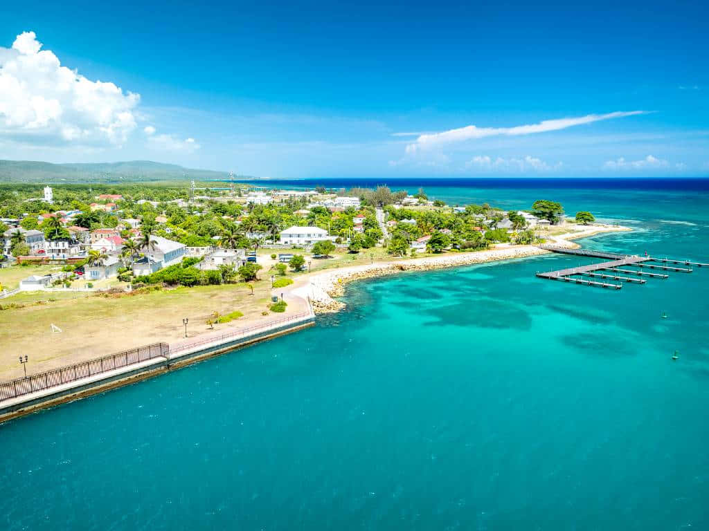 Jamaican Island, turquoise waters, docks, SD Desktop Wallpaper