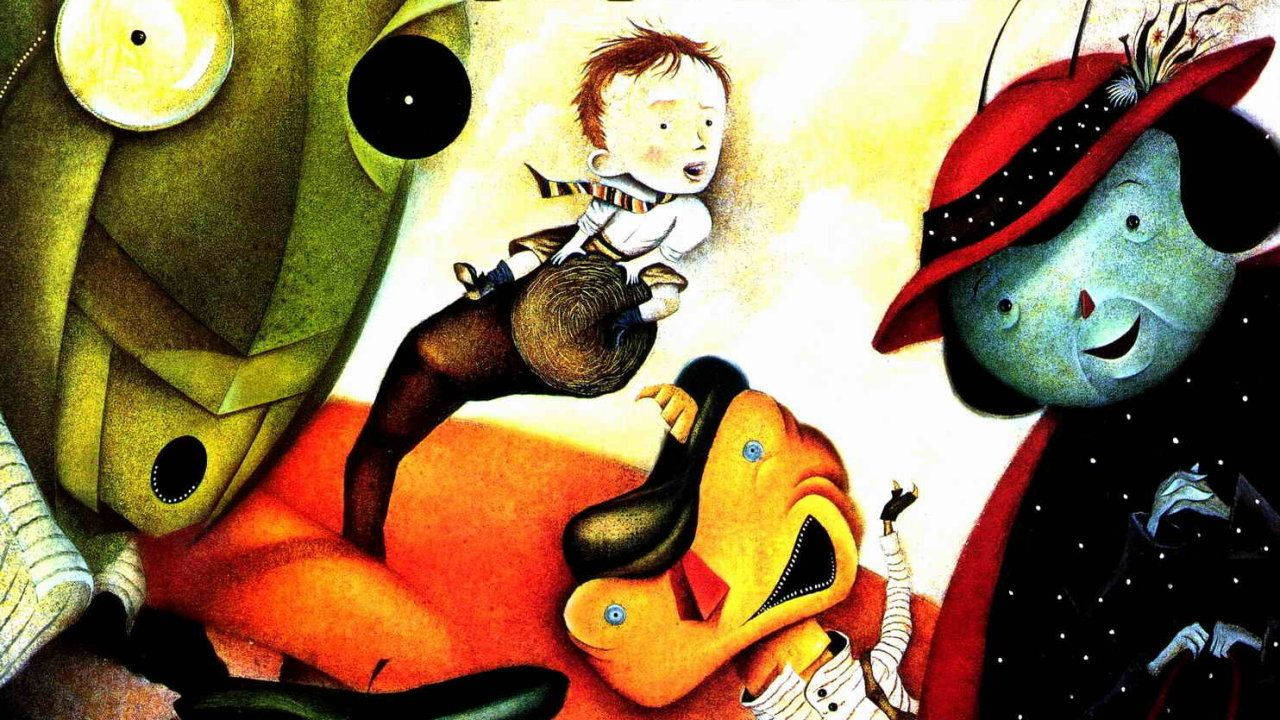 James And The Giant Peach, giant orange creature, whimsical illustration, HD Desktop Wallpaper