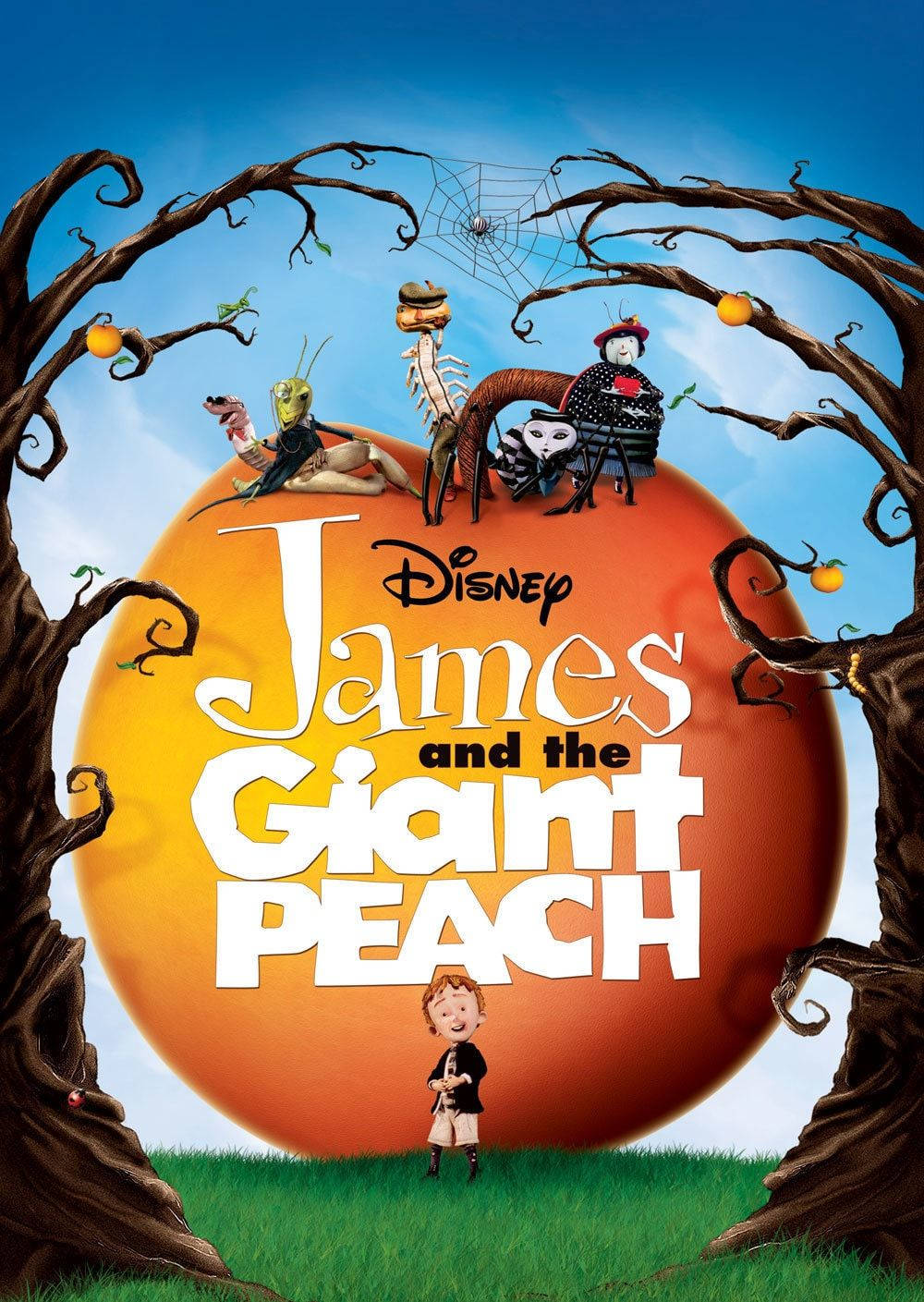 James And The Giant Peach, twisted trees, blue sky, HD Phone Wallpaper
