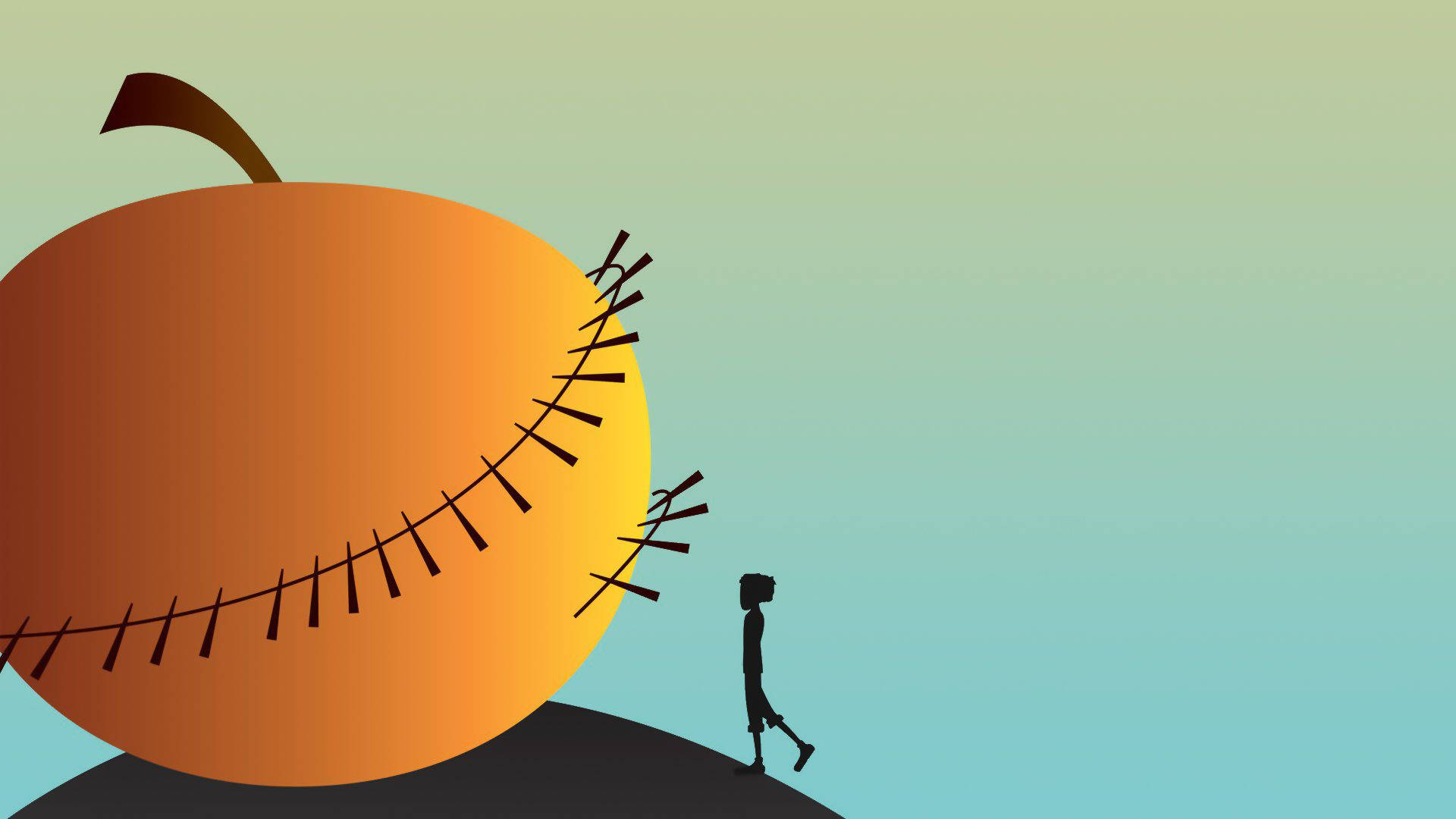 James And The Giant Peach, minimalist art, silhouette, Full HD Desktop Wallpaper