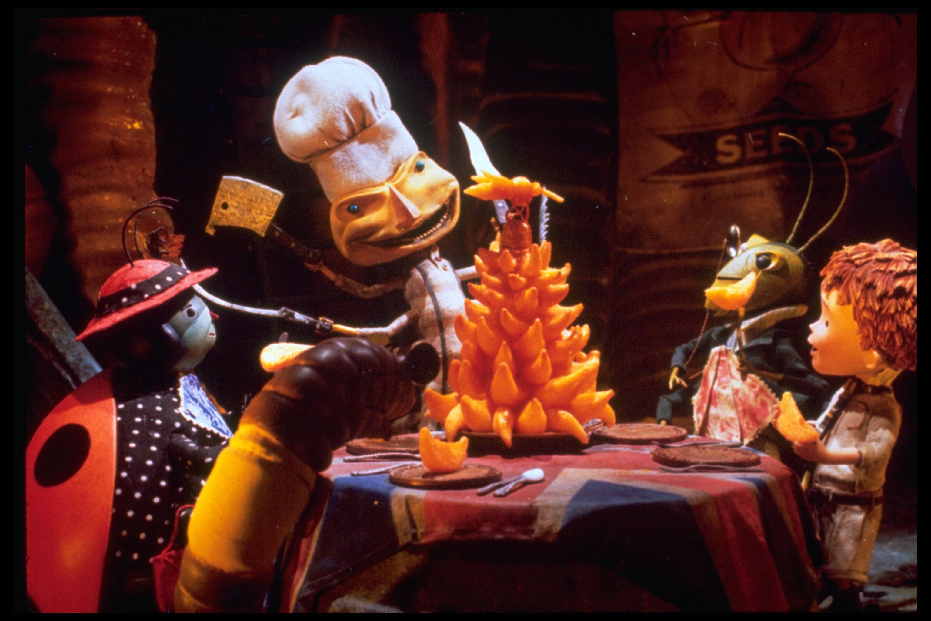 James And The Giant Peach, puppet chef, carrot sculpture, 2K Desktop Wallpaper