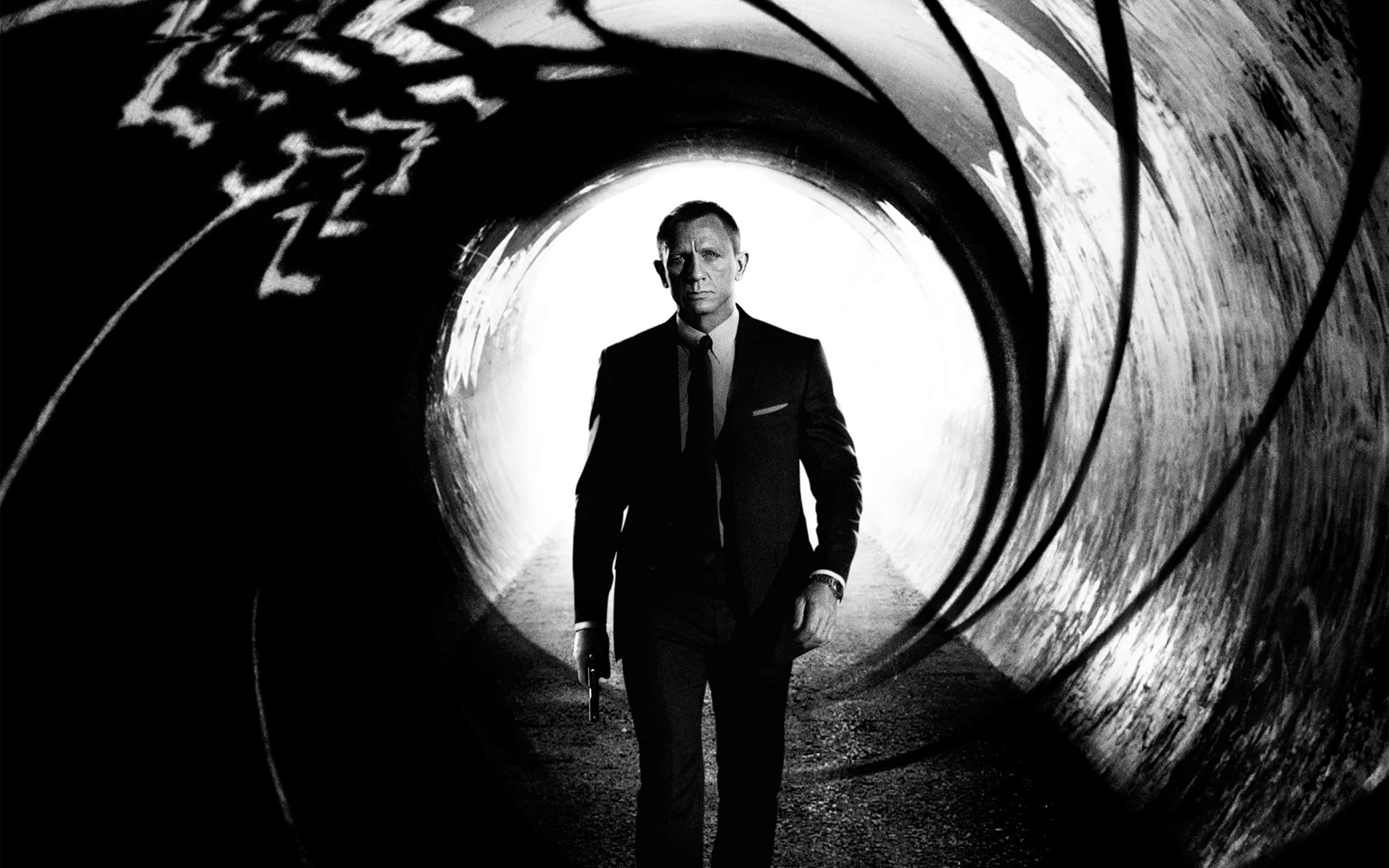 James Bond, gun barrel walk, suit, 4K Desktop Wallpaper