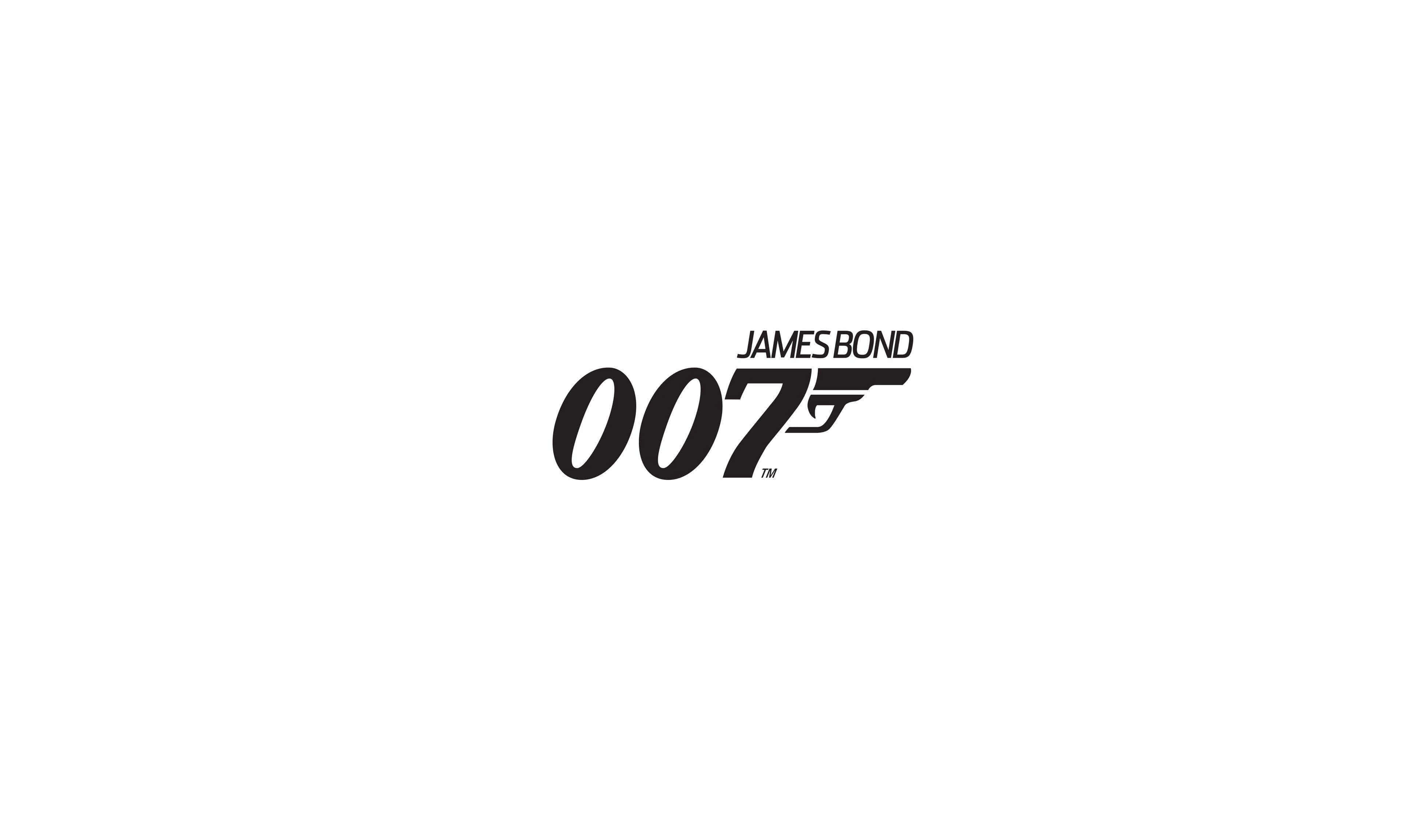 James Bond 007, gun symbol, black, 4K Desktop Wallpaper