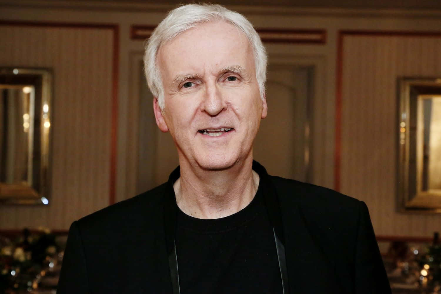 James Cameron, white hair, formal room, HD Desktop Wallpaper
