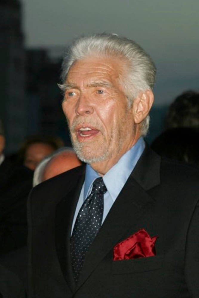 James Coburn, black suit, red pocket square, SD Phone Wallpaper