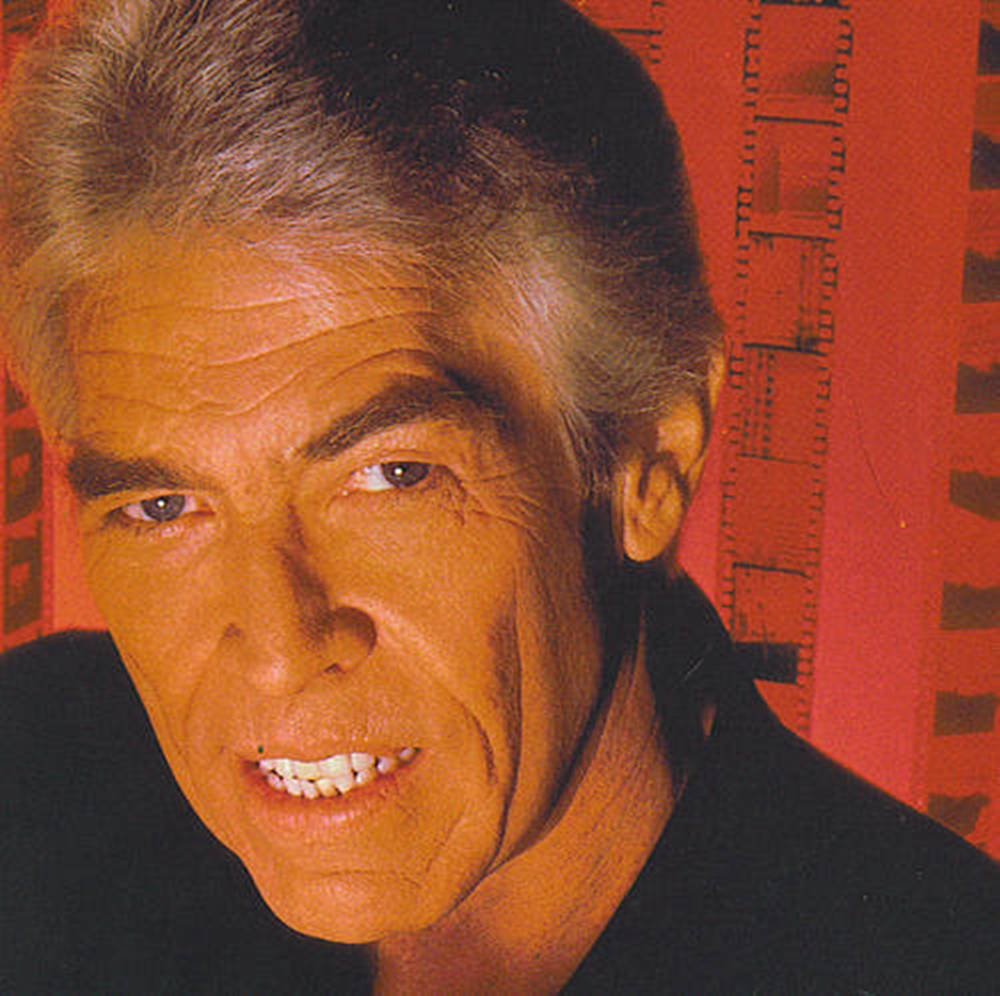 James Coburn, red background, filmstrip background, SD Desktop Wallpaper