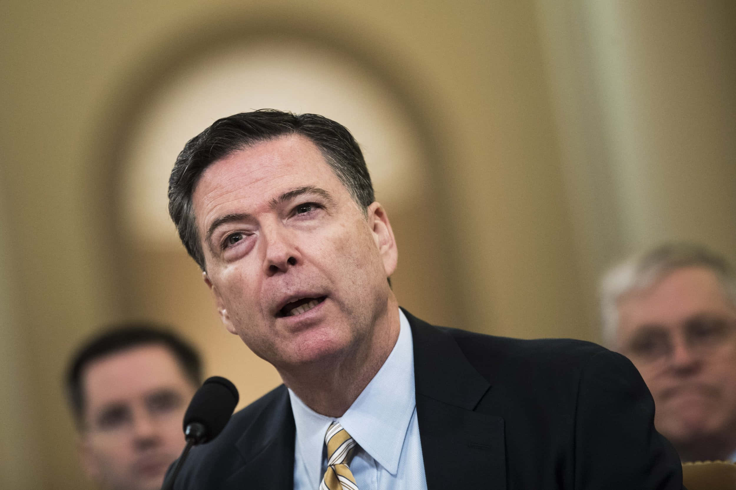 James Comey, dark suit, striped tie, Full HD Desktop Wallpaper