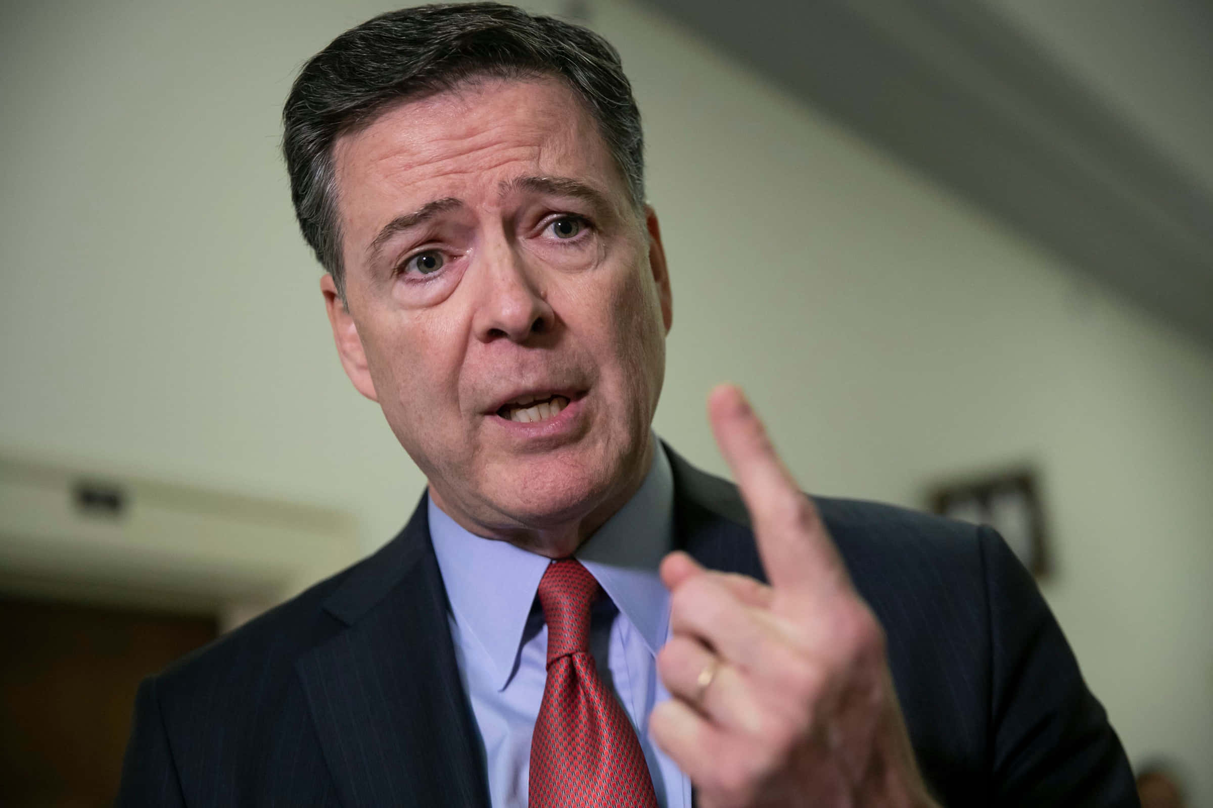 James Comey, dark suit, red tie, Full HD Desktop Wallpaper