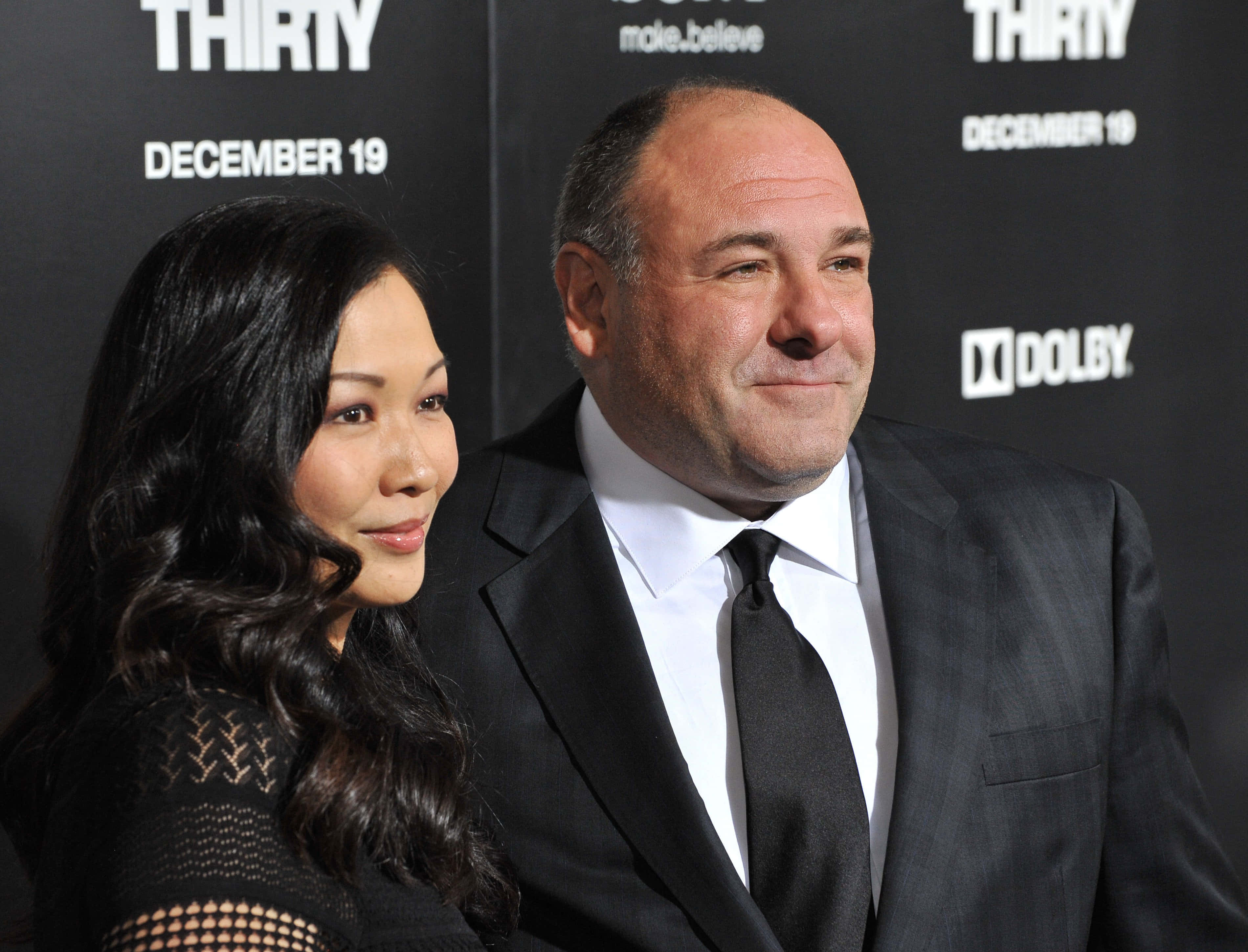 James Gandolfini, formal black attire, movie premiere event, 2K Desktop Wallpaper