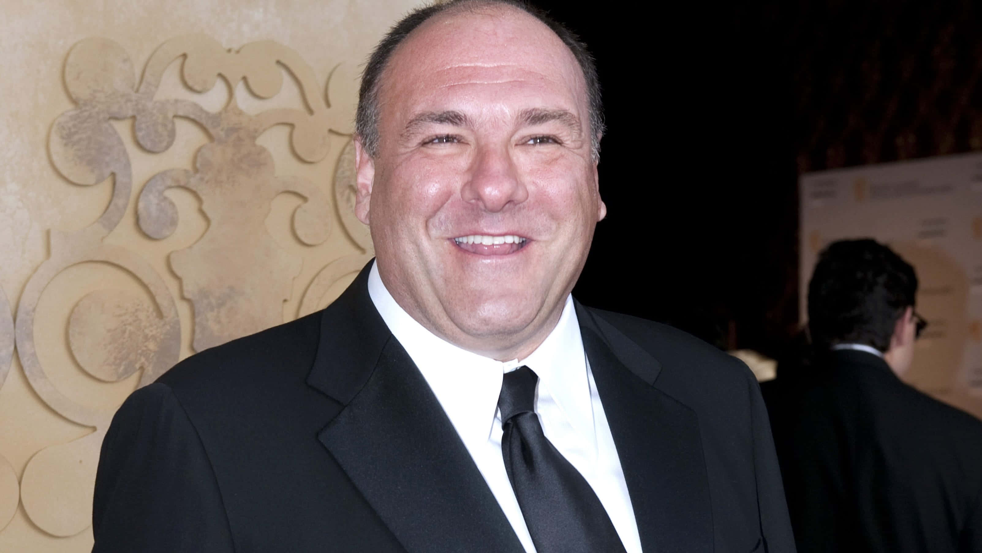 James Gandolfini, black suit, tie, 2K Desktop Wallpaper